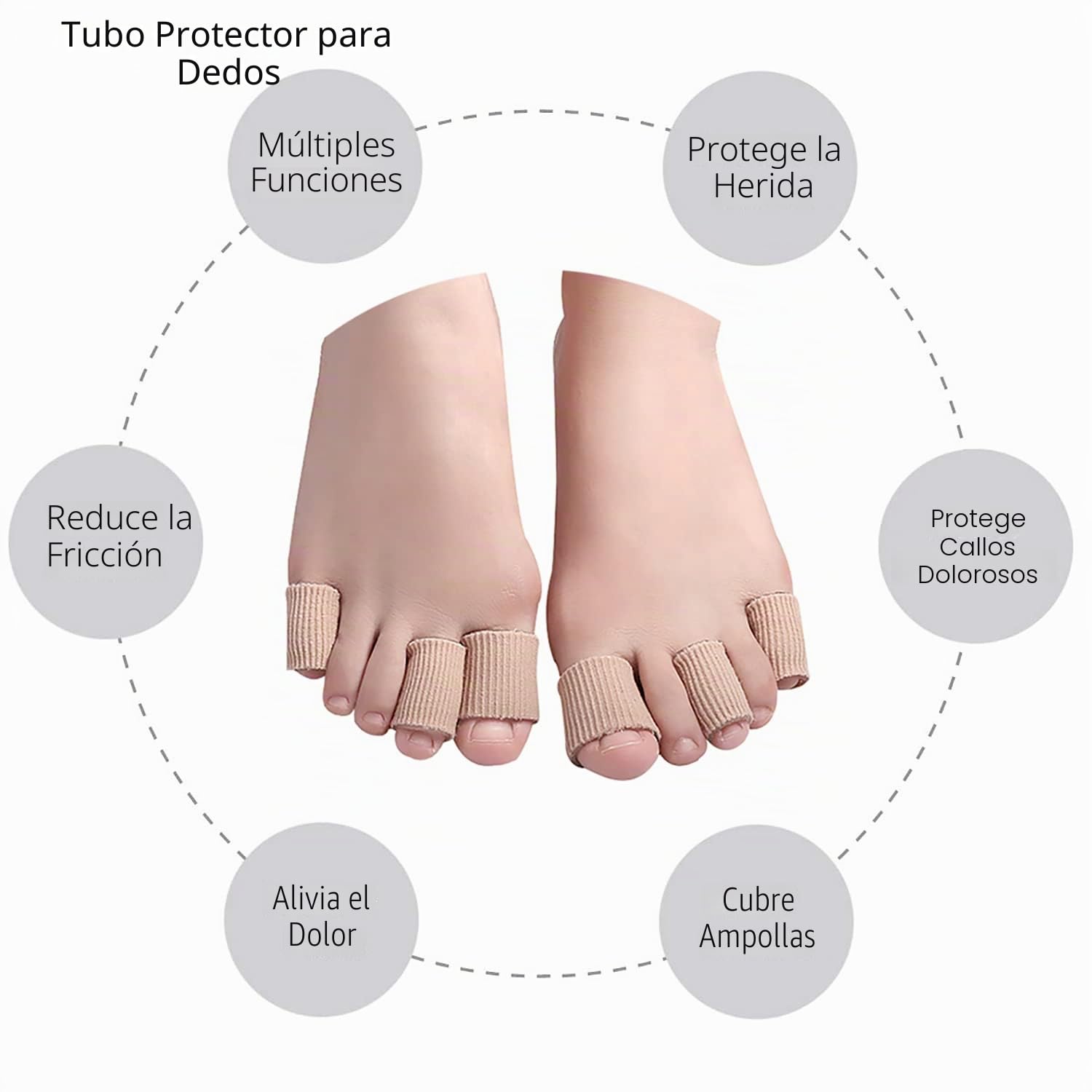 Tubos de cojín para los dedos del pie, protectores de gel suave para cojines de maíz, ampollas, callos, dedos de los pies y dedos (30 piezas)