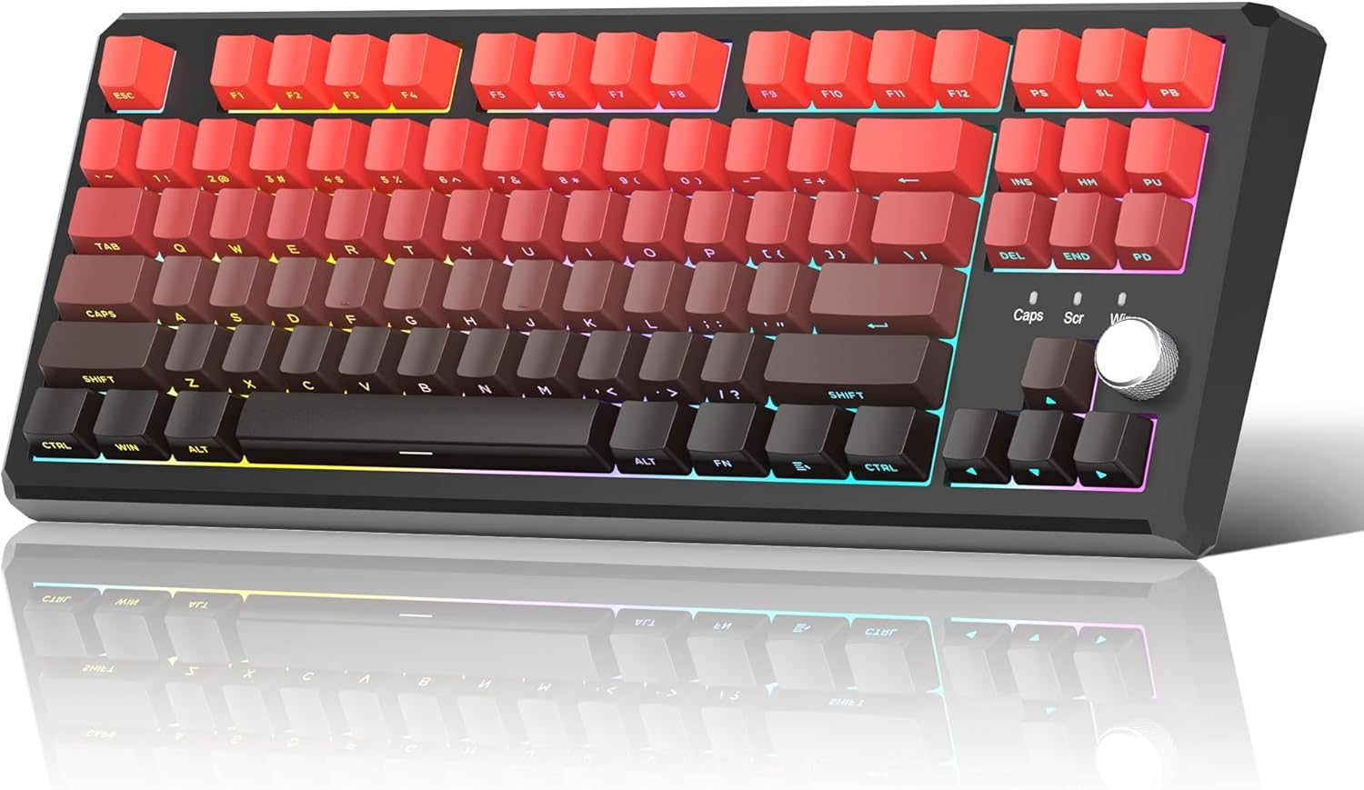 Amazon.co.jp: MageGee SKY87 無線 メカニカルキーボード 赤 黒