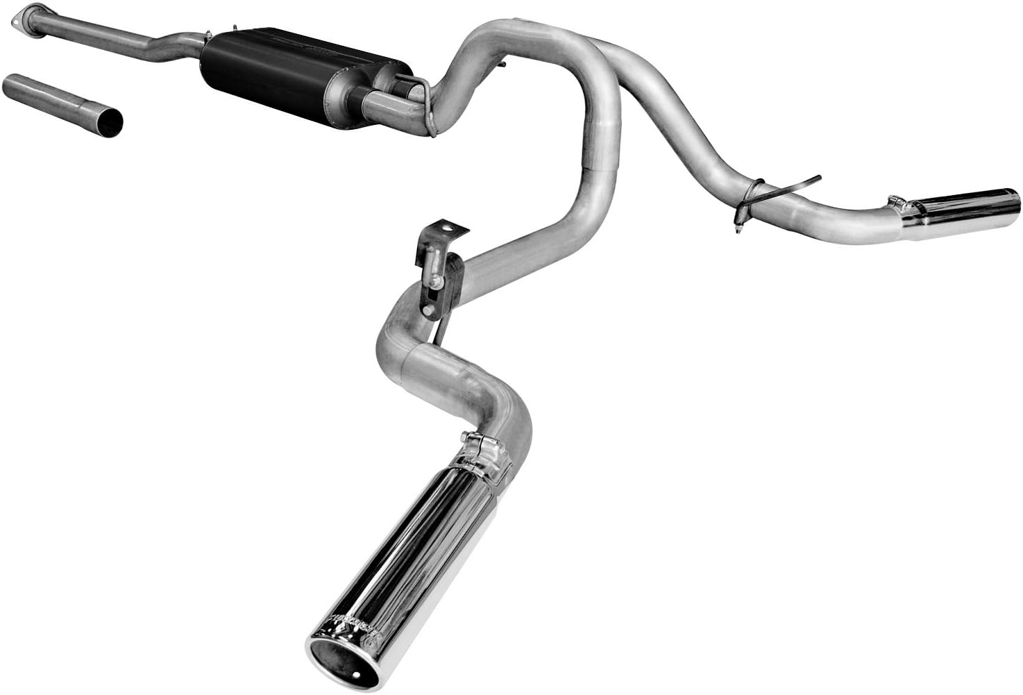 Flowmaster 817432 American Thunder Cat-Back Exhaust Kit Dual 2.5 Inch 409 Stainless Steel 3 Inch Polished 304 Stainless Steel Tip Side Exit Compatible with 2005-2012 Toyota Tacoma 4.0L
