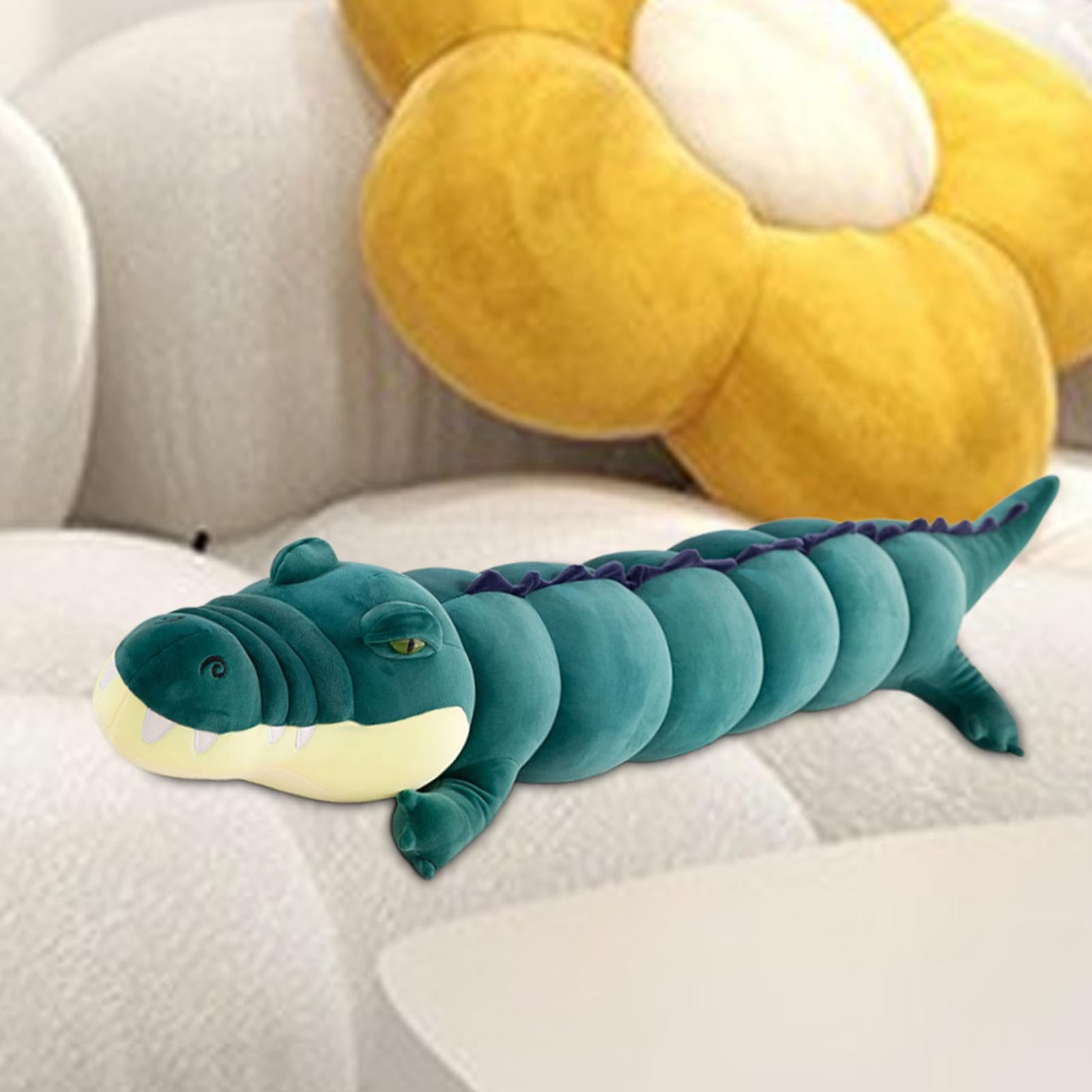 Peluche Alligator Crocodile 40 Cm – Oreiller Doux Et Câlin, Déco Chambre, Dortoir, Voiture, Pour Enfant