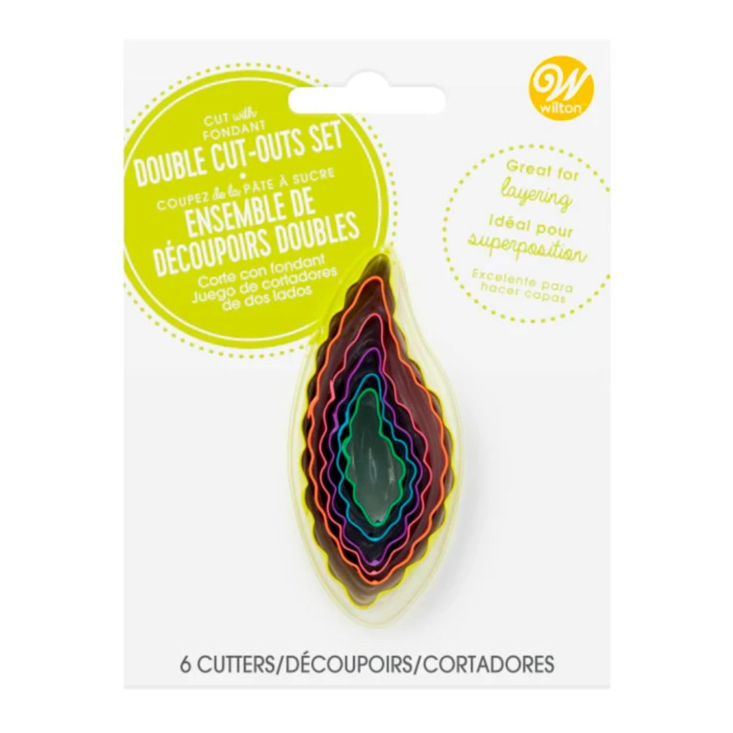 Wilton Double-Sided Leaf Cutters Set of 6: Metal Cookie and Fondant Cutters for Baking and DIY - Set of 6