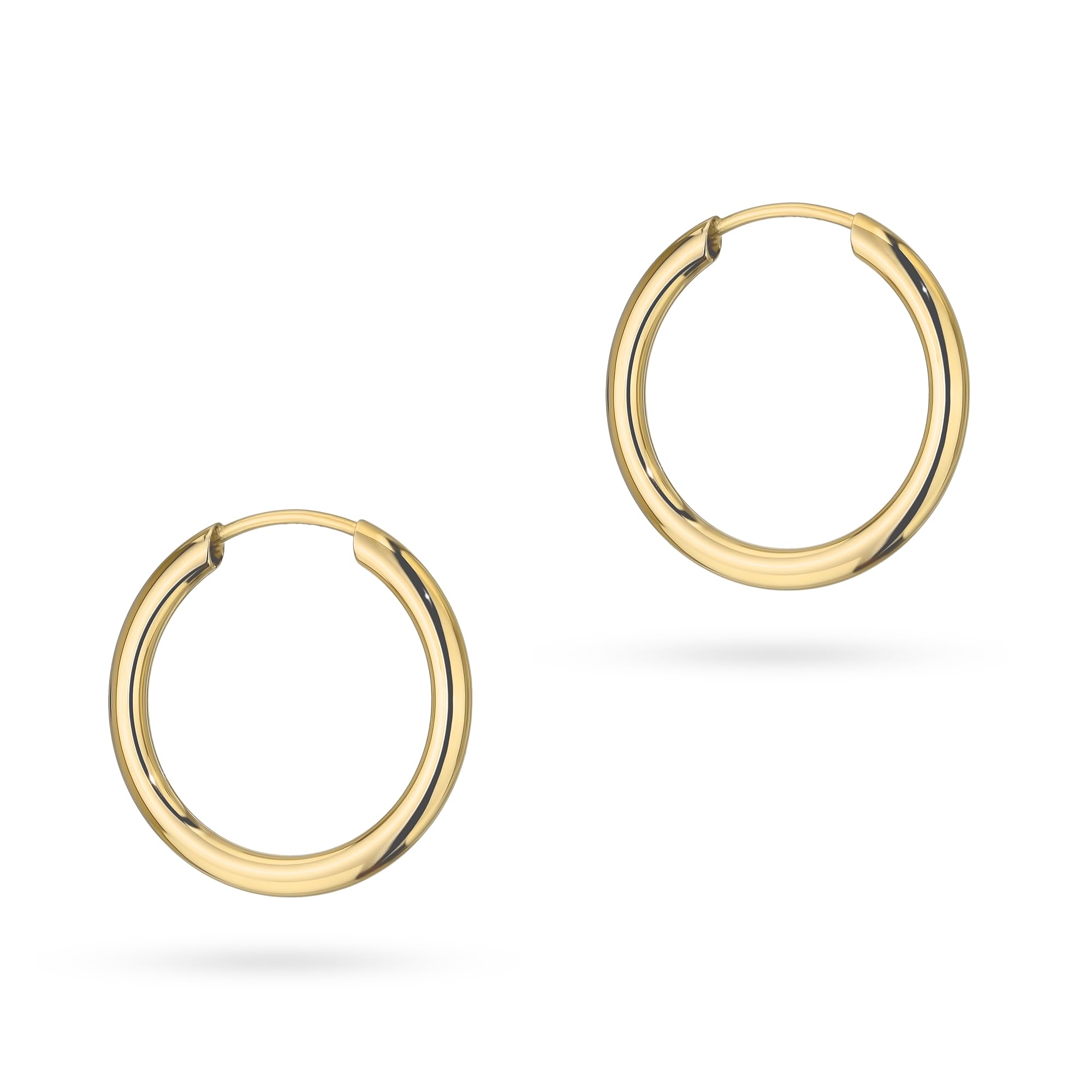 MARKO Orecchini a cerchio da donna in vero oro 14 carati (585), eleganti orecchini in oro giallo | gioielli senza tempo per le donne – perfetti per tutti i giorni e per Natale
