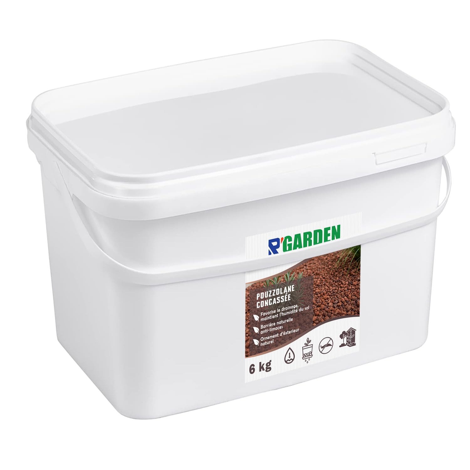 Pouzzolane concassée 6/12 mm Roche volcanique naturelle pour paillage drainage pH Neutre Longue durée 2 kg