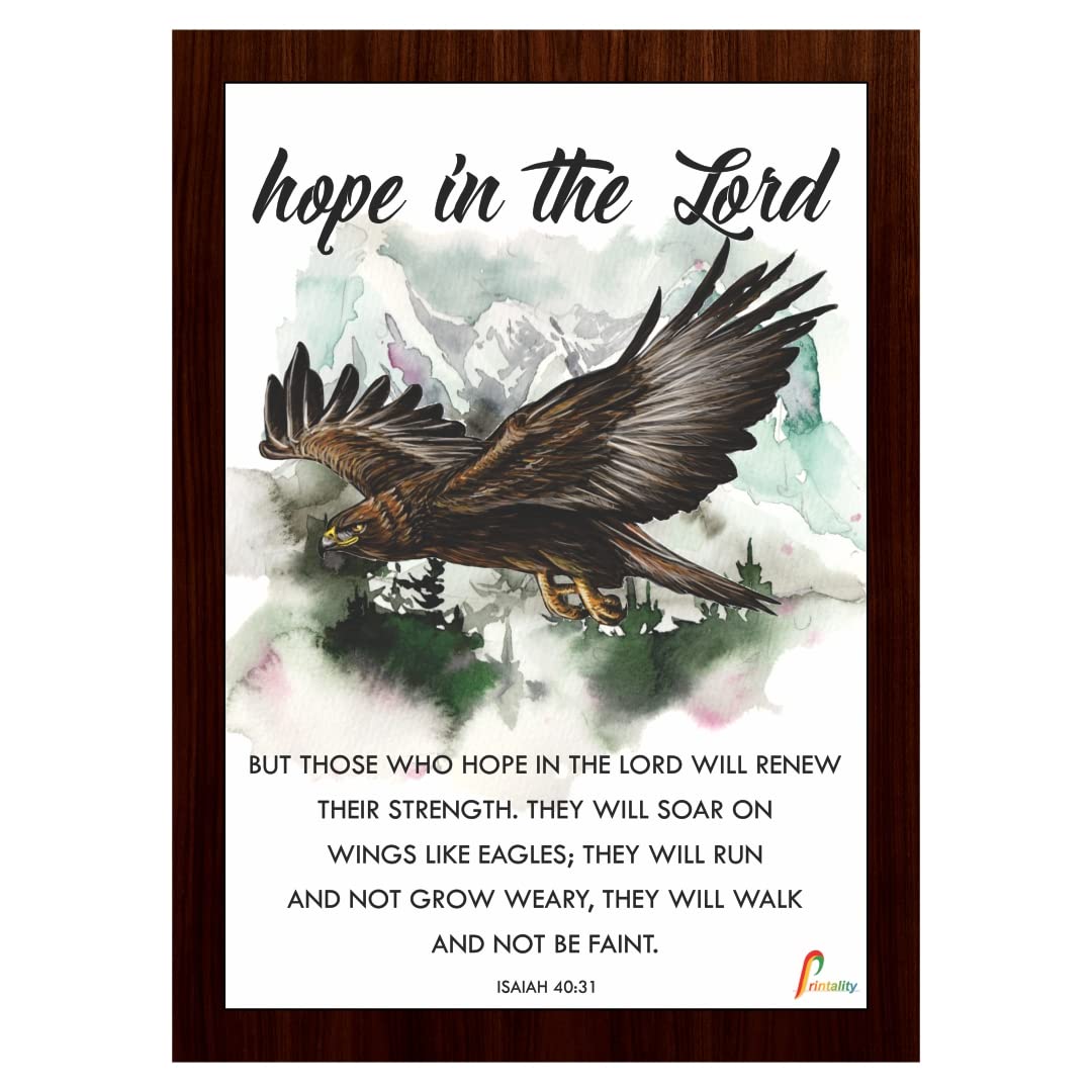 Bible Verse Wall Frame – Hope in the Lord (Isaiah 40:31) | Christian Decor for Home, Living Room, Bedroom & Office