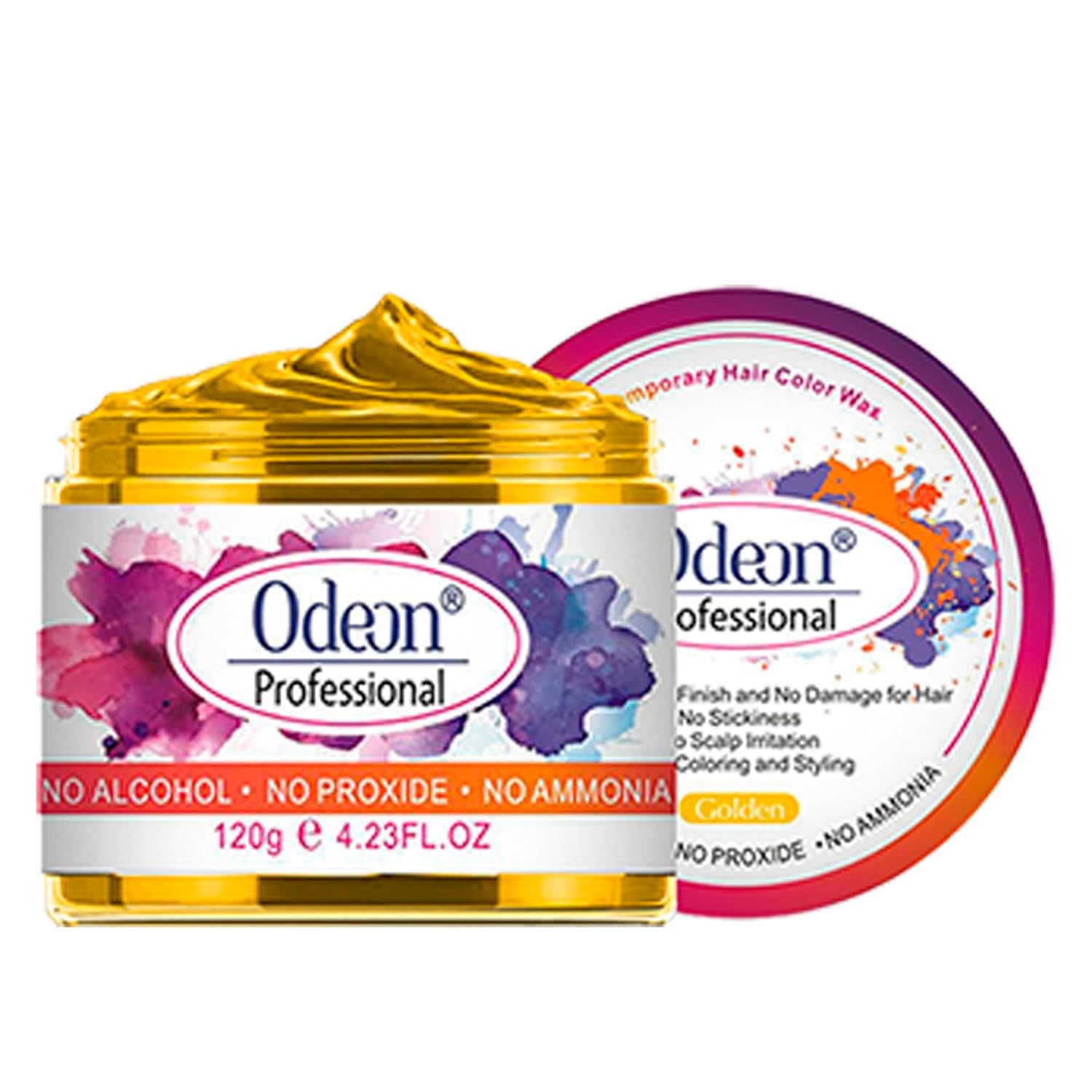 Odeon Temporary Gold Hair Color Wax – Natural, Washable Hair Dye with Beeswax & Tea Tree Extract – Easy-to-Use, No Damage Formula for Kids & Adults –