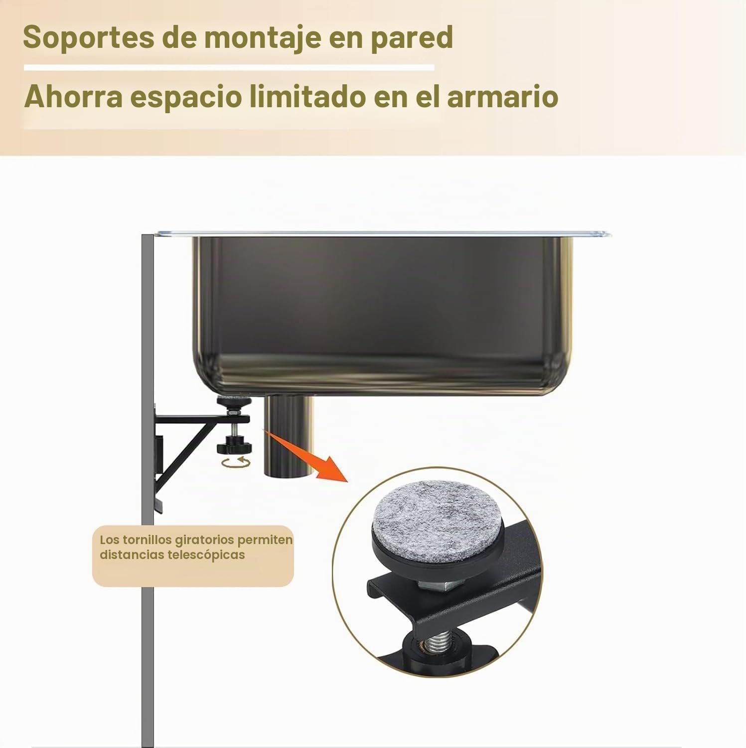 Soportes Para Fregadero Bajo Montaje, 4 Piezas Soportes Para Fregadero Bajo Encimera De Acero Inoxidable, Ajustable Pies De Cocina Para Fregadero De Cocina Y Baño
