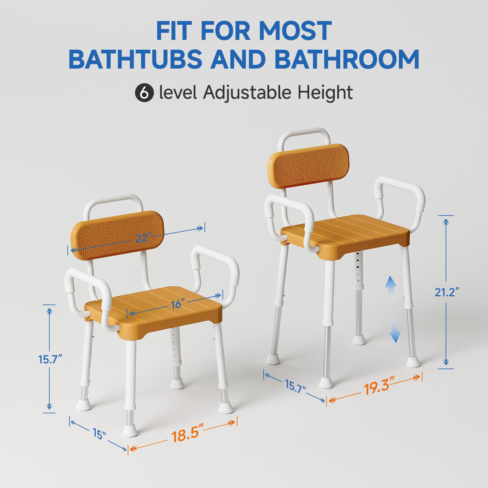Loyoda Sedia da bagno/doccia in alluminio, leggera, sicura con portata di 150 kg e traspirante