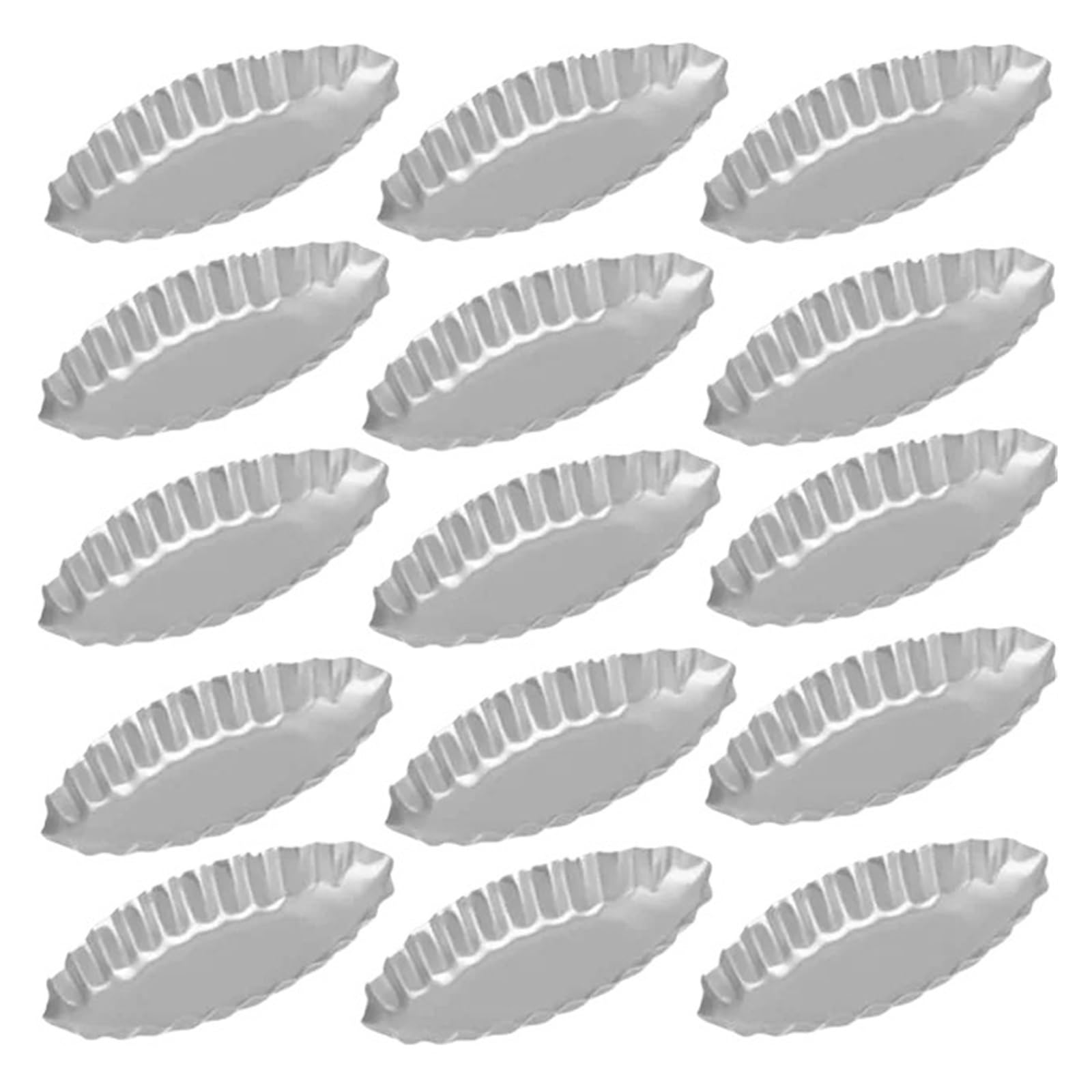 Moule à aux œufs en forme de bateau, 5/10/15 pièces, aluminium(15pcs)