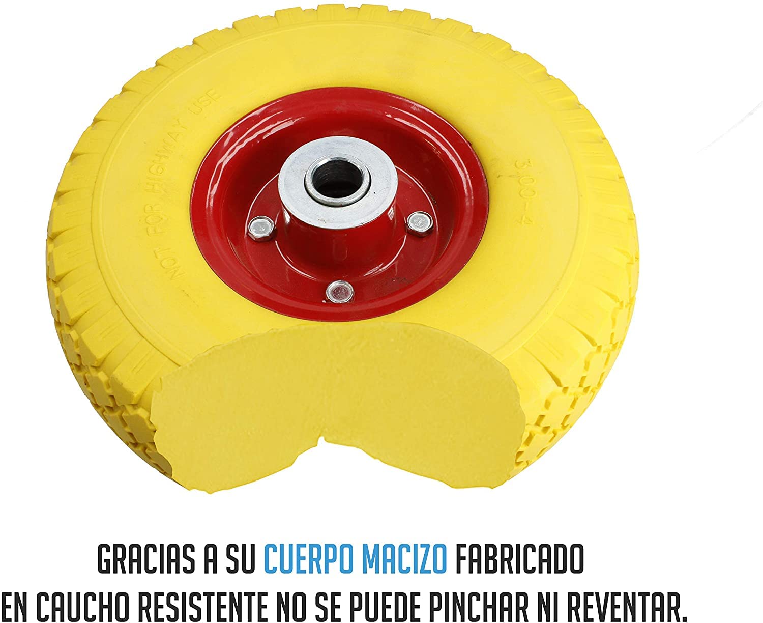 Ferrestock Juego de 2 Ruedas macizas para Carretilla de almacén Profesional o doméstico impinchable con Centro metálico