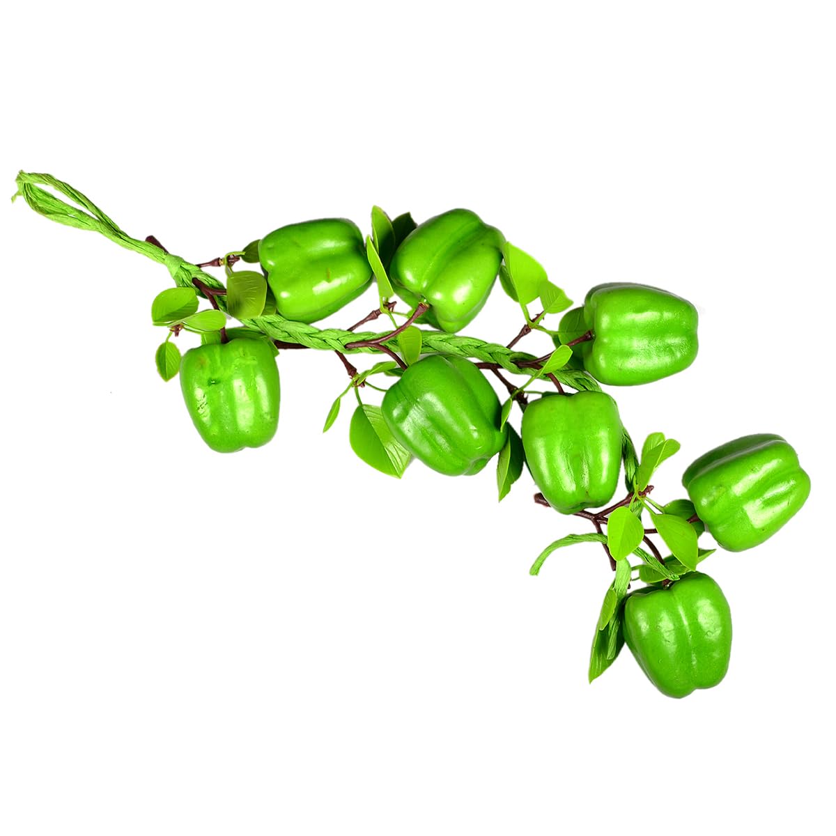 Reiki Crystal Products Artificial Vegetables/Fruits/Spices for Decoration with Hanging Hook Green Capcicum Artificial Vegetables for Home Decor Artificial Fruits and Vegetables for Decoration® 1