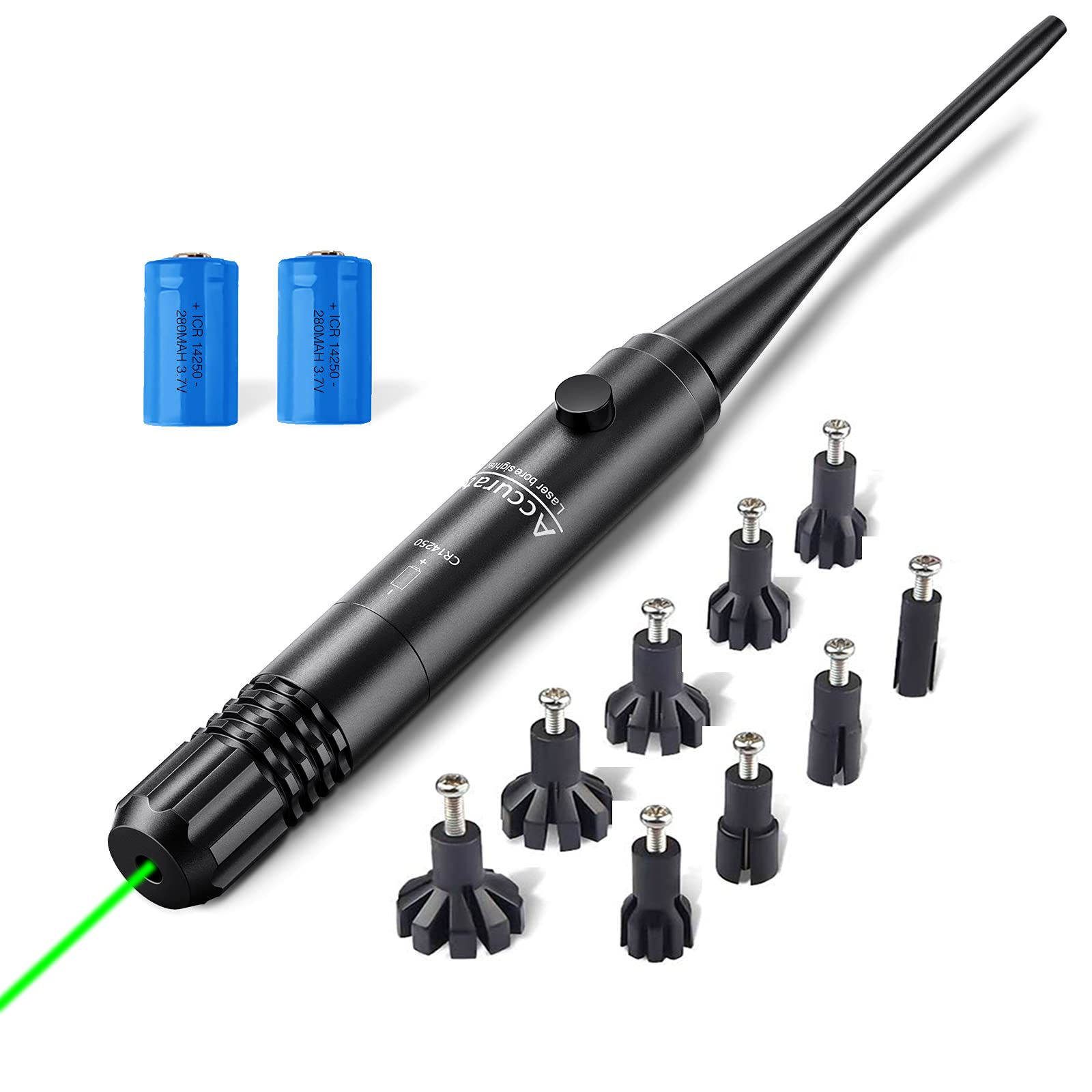 EZshoot BoreSighter Green Laser Bore Sight kit with Button Switch for 0.177 to 0.54 Caliber Rifles Handgun