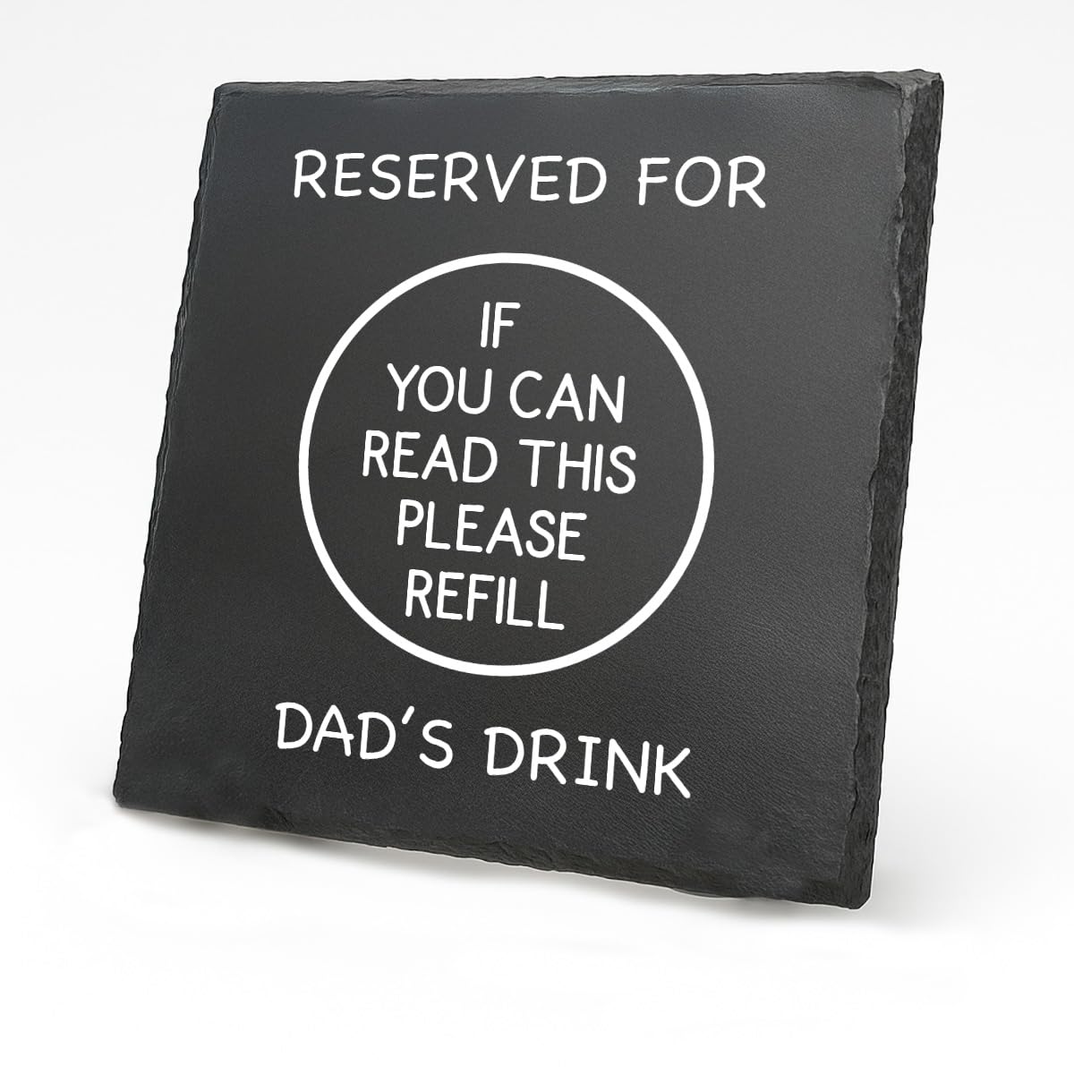 Star Online Dad's Funny Coaster Gift For Dad Fathers Day Present Step Dad Birthday Present Engraved Black Slate Drinks Coaster Reserved For Drink