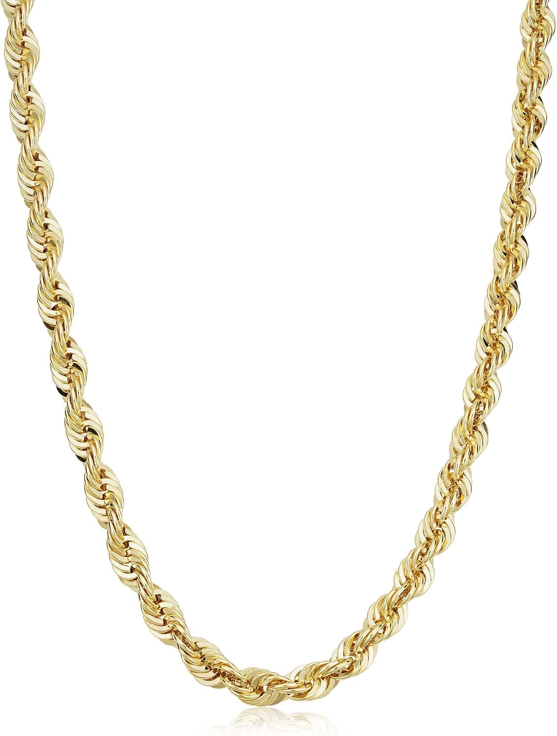 PRINS JEWELS Kordelkette 14 Karat 585 Gold Gelbgold 5.20 mm Breit | Rope kette aus echtem 14 Karat 585 Gelbgold 5.20 mm breit in Italien gefertigt