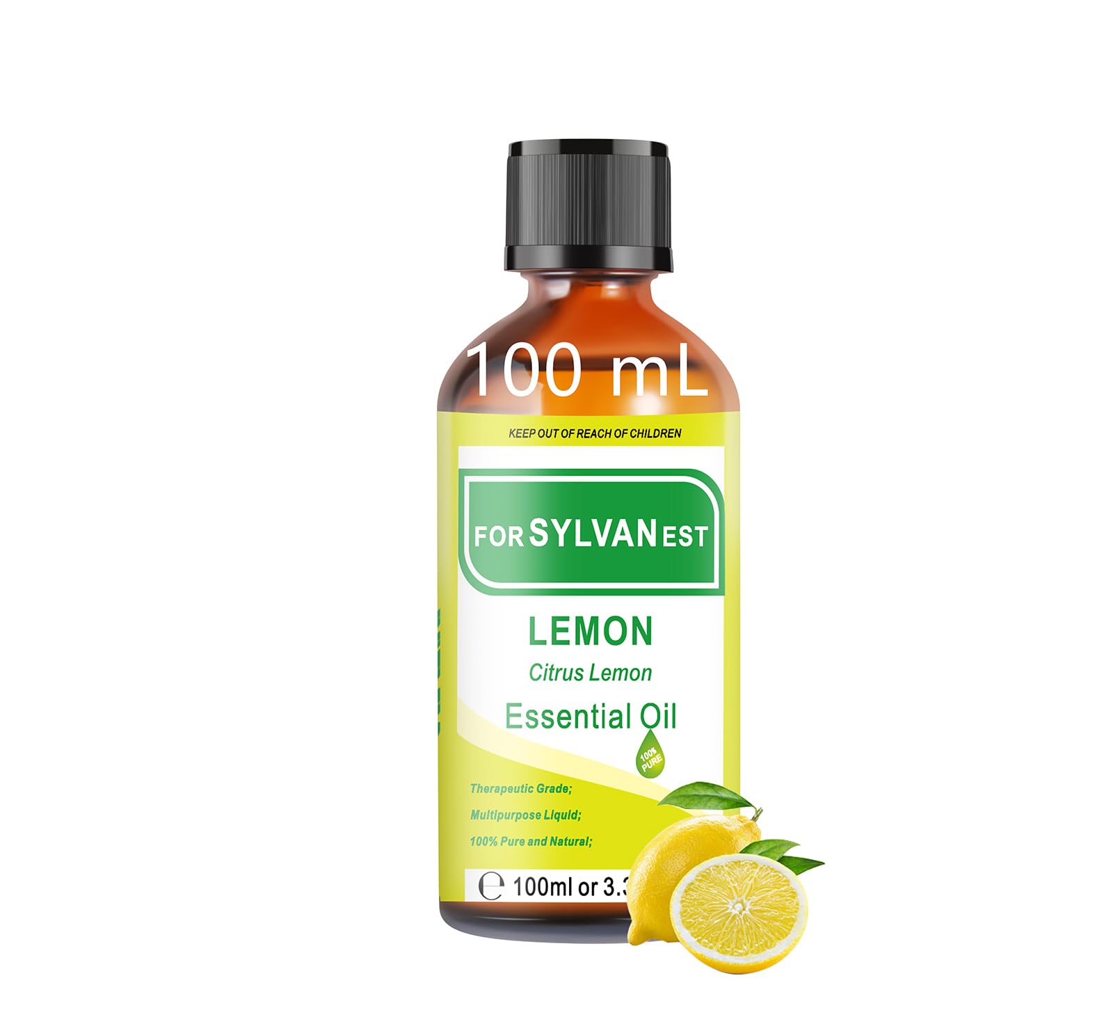 Olio essenziale di limone, 100 ml, per aromaterapia, diffusore, pulizia domestica, purificazione dell'aria, cura della pelle e per la produzione di saponi e candele