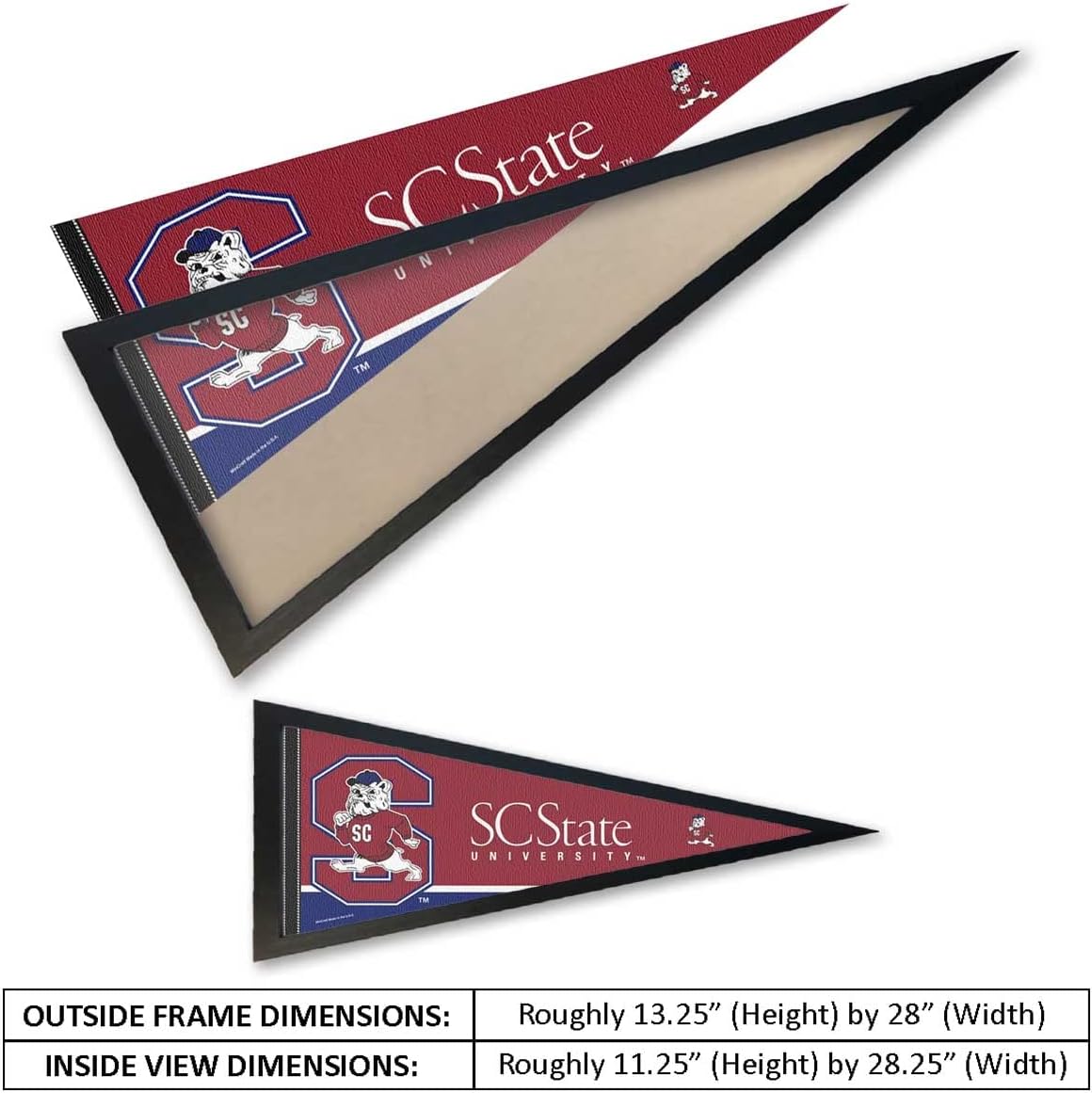 College Flags & Banners Co. SCSU Bulldogs and Wood Pennant Frame