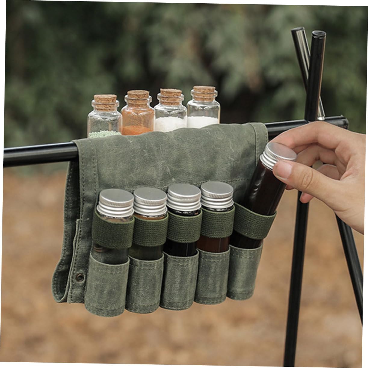Cabilock Bolsa De Almacenamiento Para Condimentos Bolsa Para Organizar Minibotellas Camping o Picnic Contenedor De Condimentos
