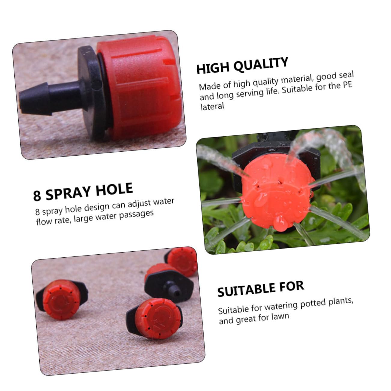 SUPVOX Adjustable Drip Irrigation Dripper Set 100pcs Plastic Nozzles for Lazy Drip Irrigation for Plant Watering Devices