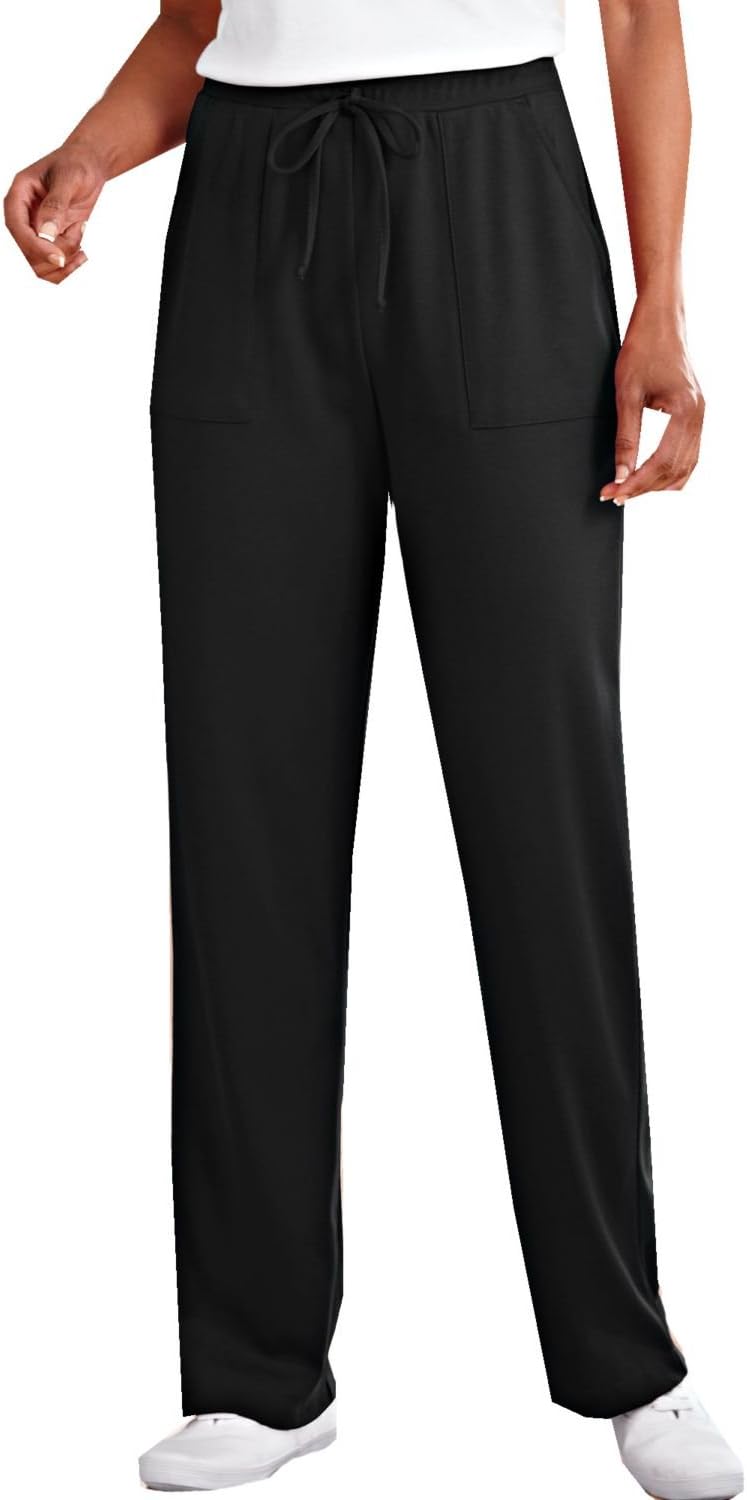 Blair Women's Plus Size Soft Knit Pants XL Black at Amazon Women’s