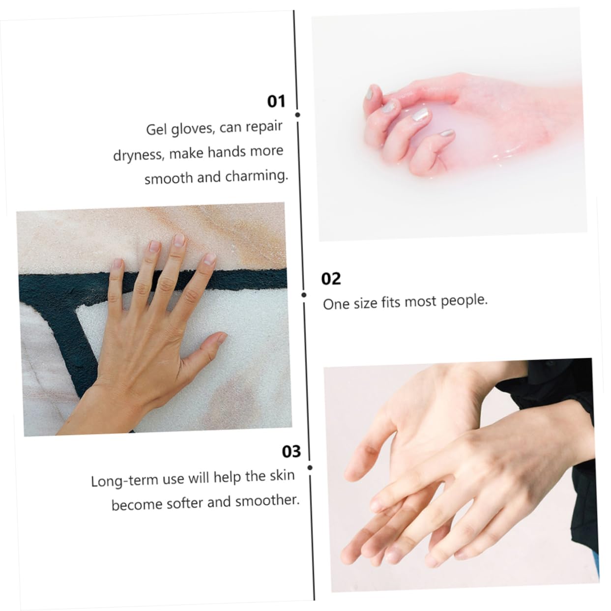 SHERCHPRY Guanti Idratanti in Gel per Cura Mani Cotone e Silicone, 4 Paia per Protezione Pelle e Riparazione Anti Screpolature Invernali Colore Casuale