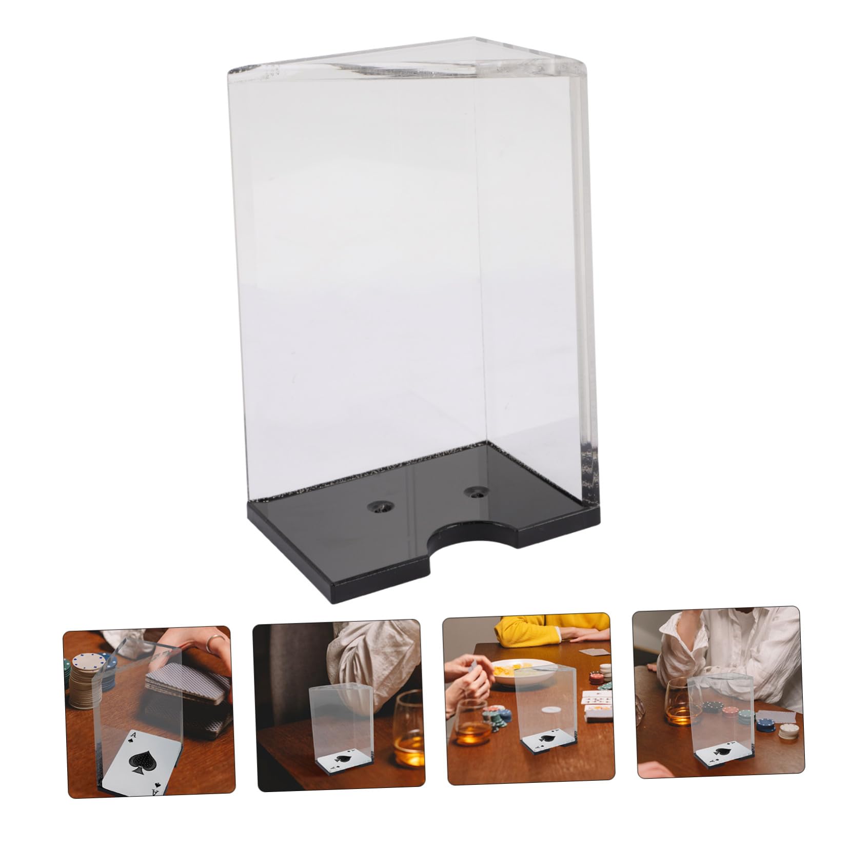 Support de Cartes à Jouer Acrylique Transparent Organiseur Léger et Robuste pour Jeux de Poker Rangement Compact et Élégant Accessoire Maison Pratique