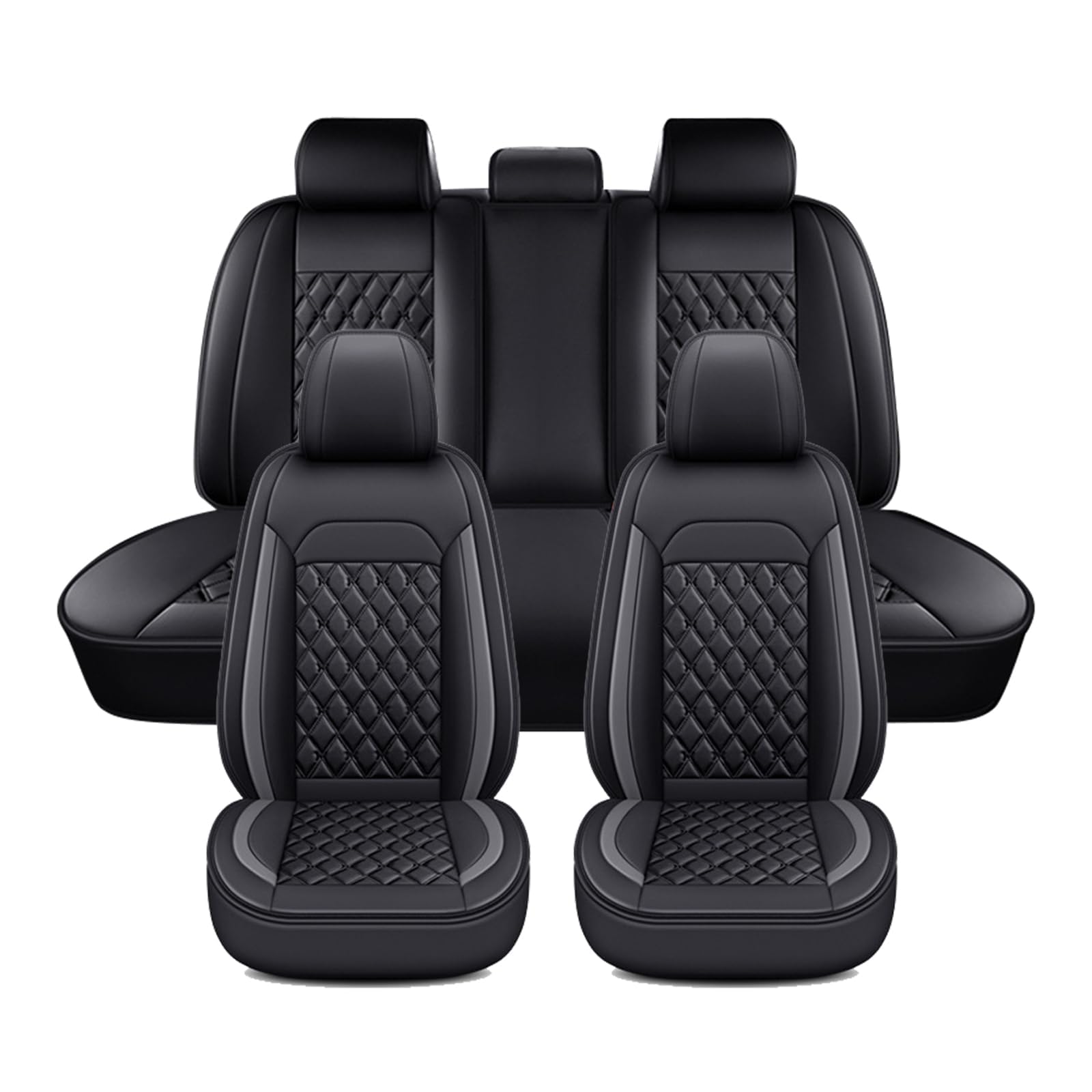 GCSERHUI Breathable Car Seat Covers Suitable for Infiniti QX30 QX4 QX50 QX55 QX56 QX60 QX70 QX80 Waterproof Seat Protectors,normal-B Black Grey