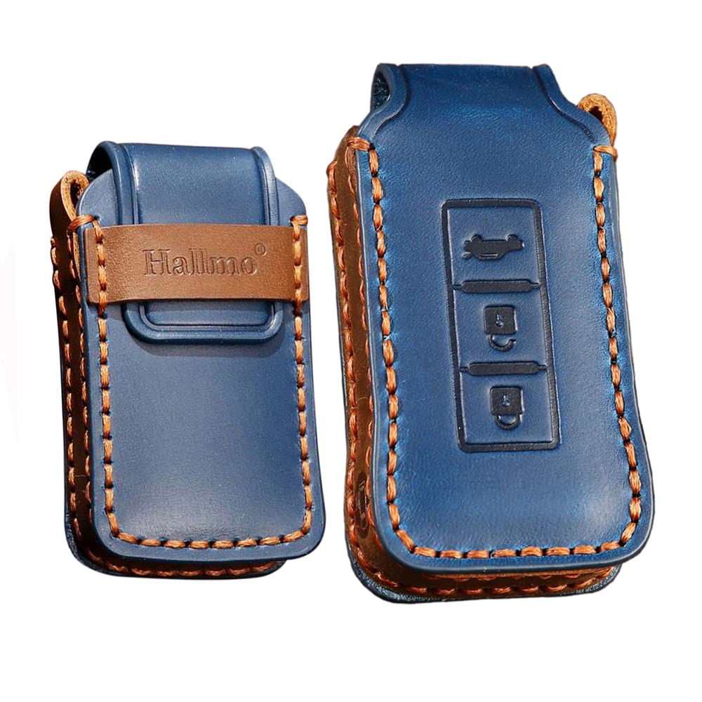 Ontto Custodia In Pelle Per Chiave Auto - Adatta Per Mitsubishi Outlander, Pajero, Delica D5, Eclipse Cross - Portachiavi Con Protezione Anti Graffio E Stile Retrò - 2