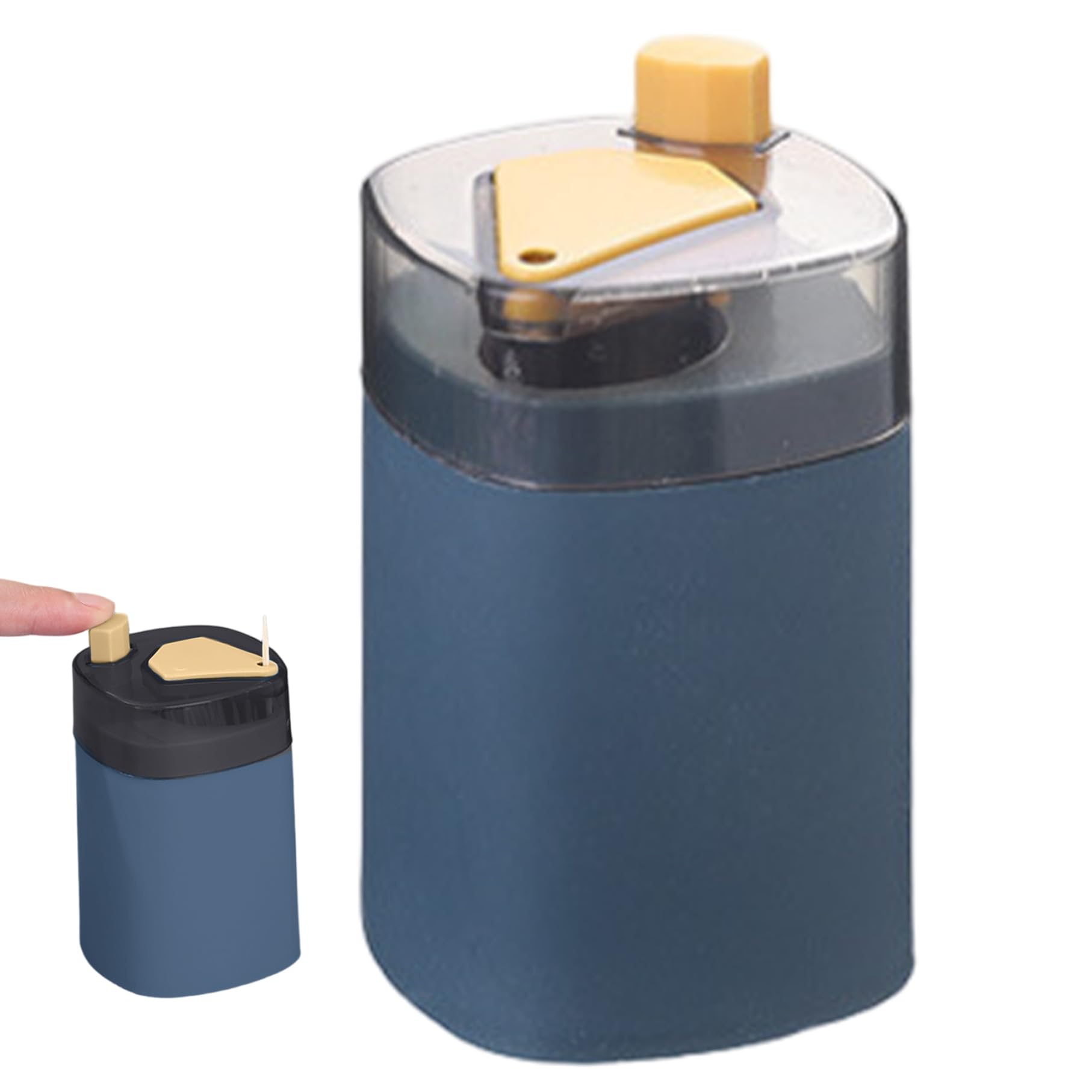 AwnsIMfreien Automatic Toothpick Dispenser - Pop-Up Toothpick Holder Dispenser with Lid, 3.7x2.4 inch. Portable Tooth Pick Dispensers for Home, Kitchen, Office, Restaurant Blue, Tooth Pick Dispensers