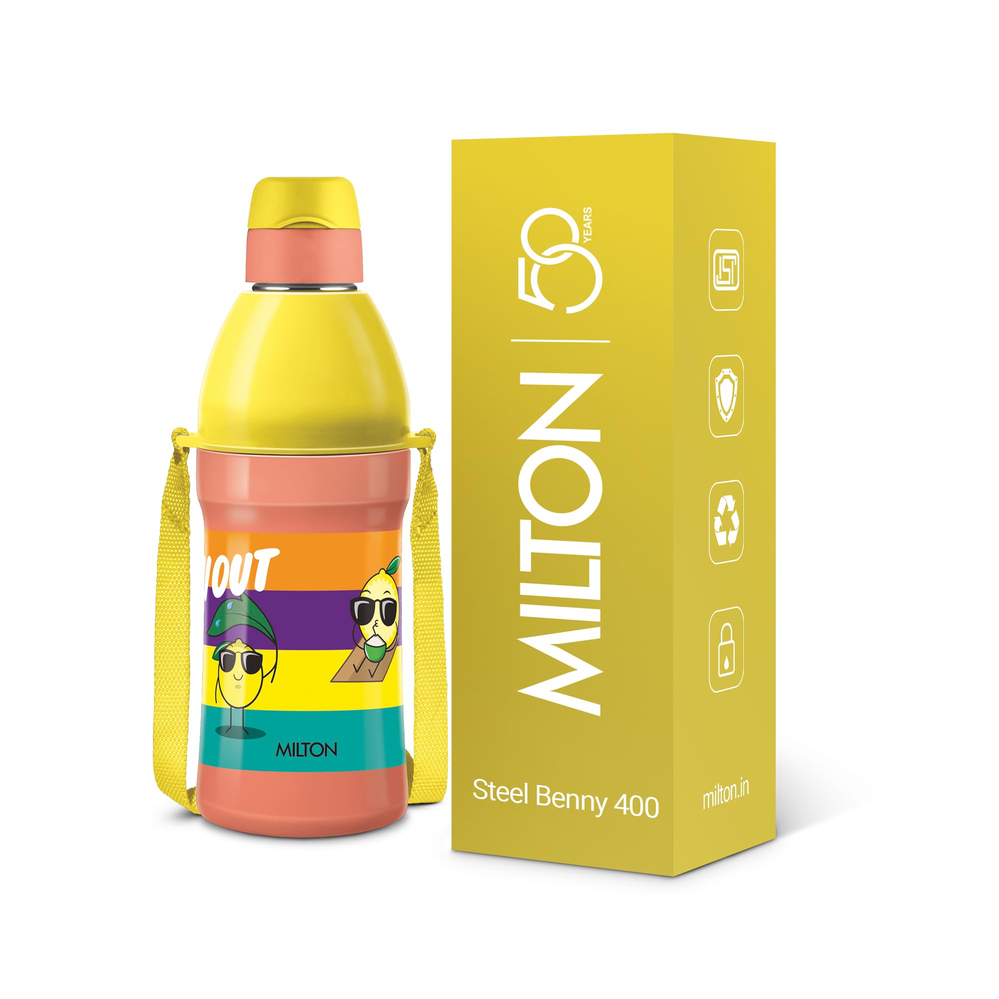 Milton Steel Benny 400 Water Bottle - Kids Leak Proof -13 Milton Steel Benny 400 Water Bottle - Kids Leak Proof -13