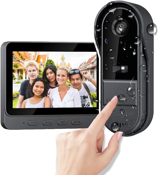 TKMARS Sonnette sans Fil avec Caméra 1080P Extérieur Étanche IP67, Visiophone Vidéo avec Écran IPS 4.3, Interphone Vidéo Angle de Vision 170, Portier Vidéo pour Maison, sans WiFi ni Application - 1