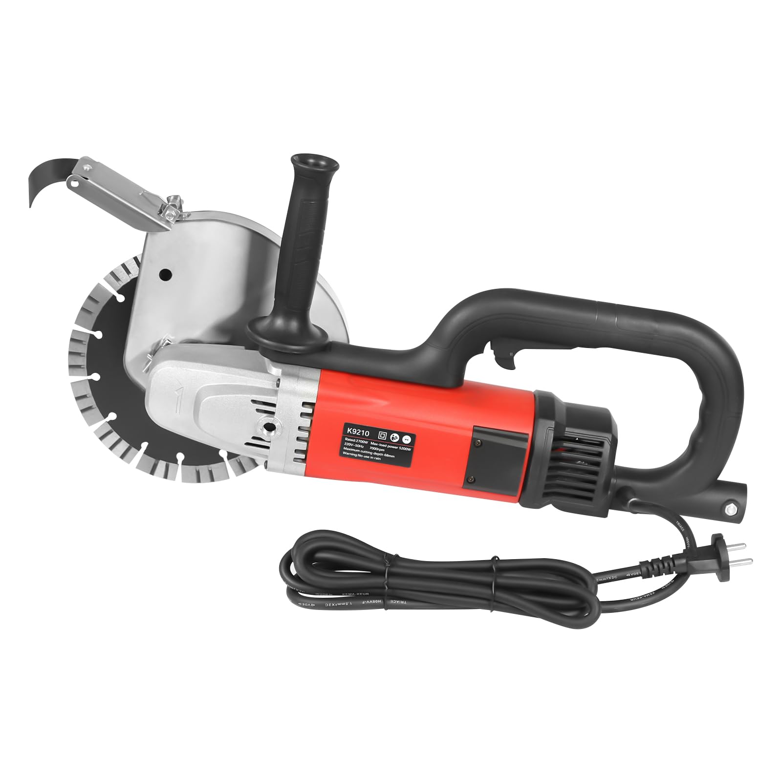 2700 W, 7000 giri/min, sega elettrica per calcestruzzo, taglierina elettrica, diametro 21 cm, adatta per il taglio di calcestruzzo, barre d'acciaio, pietra, granito