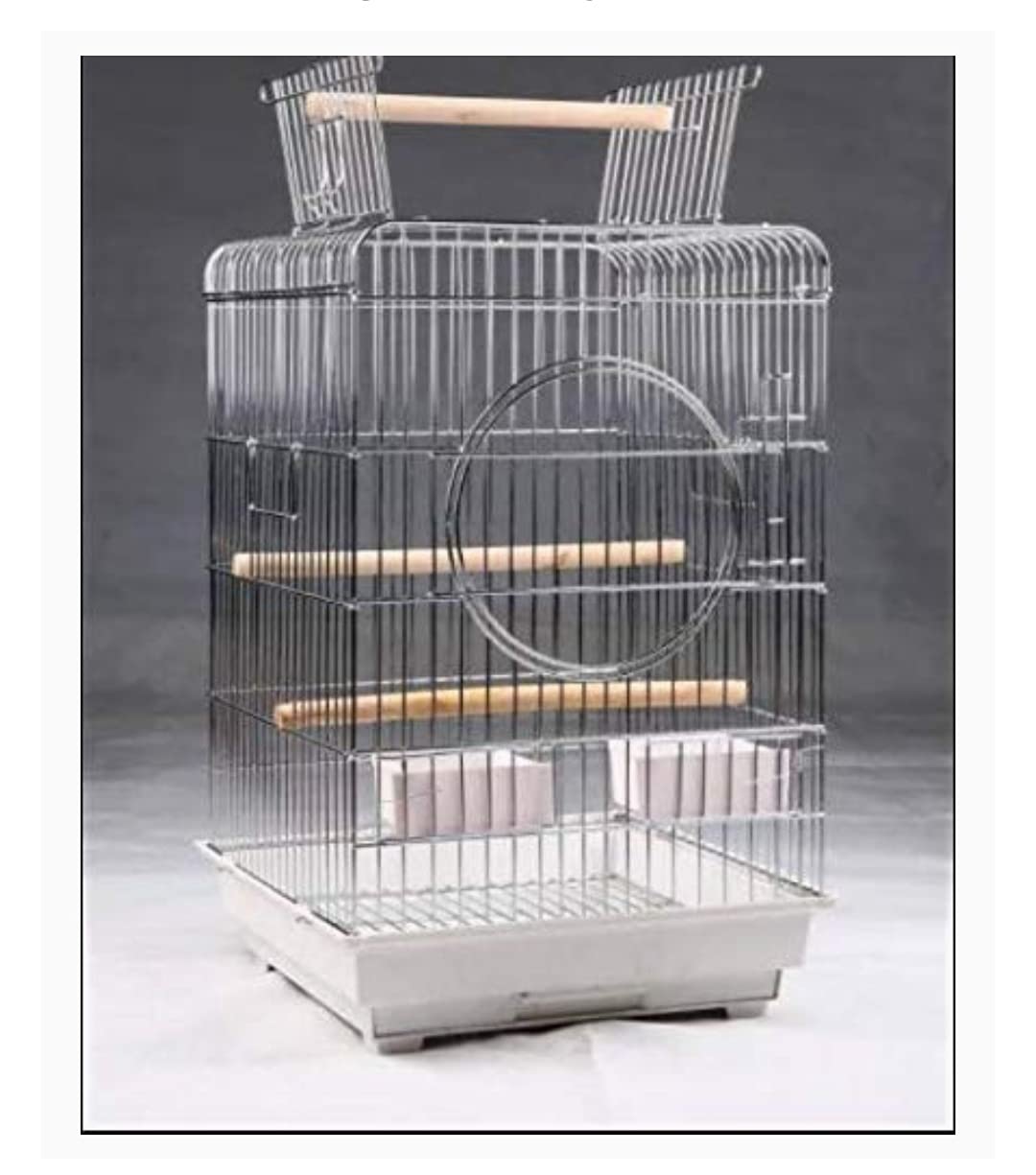 Foldable Square Metal Bird cage for Macaw, Green Parrot and All Big Birds L 18" x W 18" x H 33" with 2 Cups, 2 Perch and Tray (Black) -Lovely PETS Kingdom (B097ZT32GN) Amazon Price History, Amazon Price Tracker