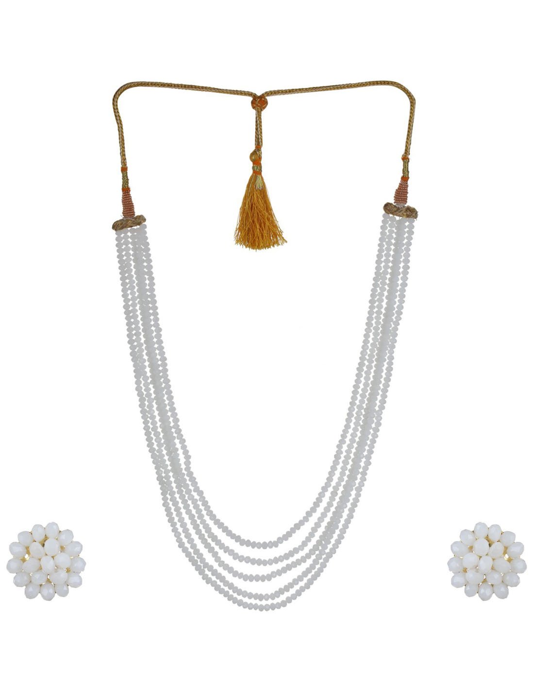 Karatcart White Crystal Beads Multi-Strand Necklace Set For Womens (B07F3TR4ZG) Amazon Price History, Amazon Price Tracker