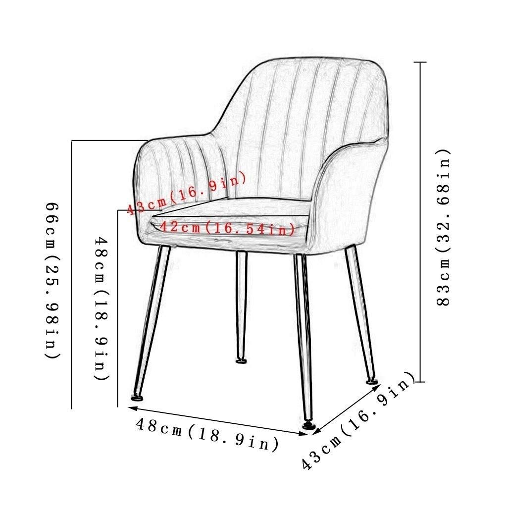 SJIALEN Soft Velvet Dining Chair,Sturdy Metal Legs for Office Lounge Dining Kitchen Bedroom Study Lounge Chairs Kitchen Chair (Color : Gray-B, Size : 2pcs)