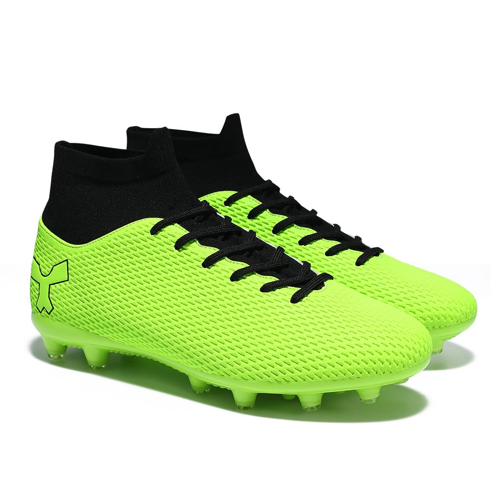 Men's Soccer Cleats Football Cleats for Mens Big Boys High-Top Spikes Shoes for Youth Professional Training Turf Indoor Outdoor Sneaker