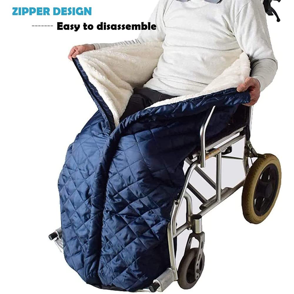 Funda acogedora para Silla de Ruedas con Forro Polar, Forro Polar, Hebilla Trasera Ajustable, portátil, cómoda, para piernas y Parte Inferior del Cuerpo, Manta térmica, Funda para