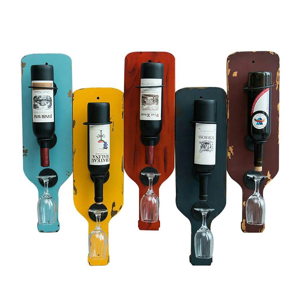Casier à vin en bois massif rustique et son étagère créative pour verres à pied