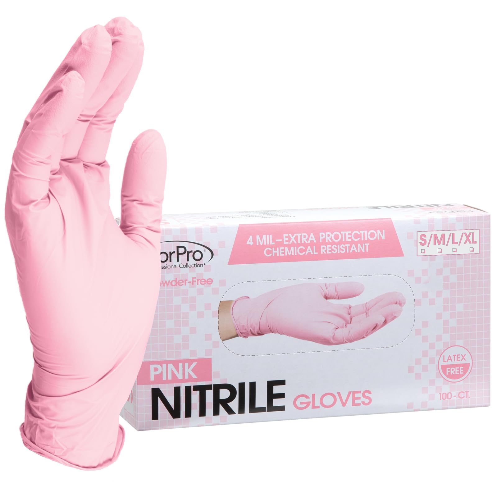 ForPro Disposable Nitrile Gloves, Chemical Resistant, Powder-Free, Latex-Free, Non-Sterile, Food Safe, 4 Mil