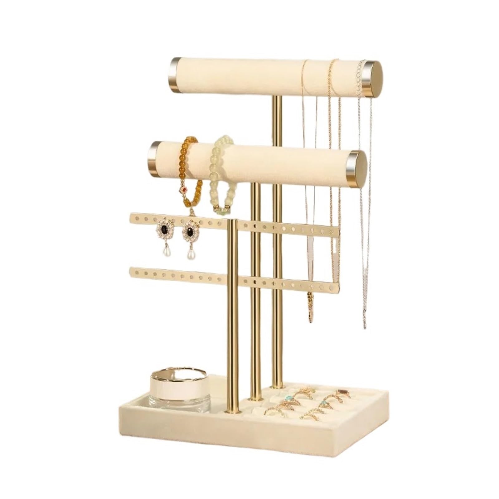 Lnnxsz Bssctj Jewellery Stand Three-Tier Jewelry Display Rack Necklace Bracelet Storage Rack Advanced Jewelry Display Props(Bssctj)