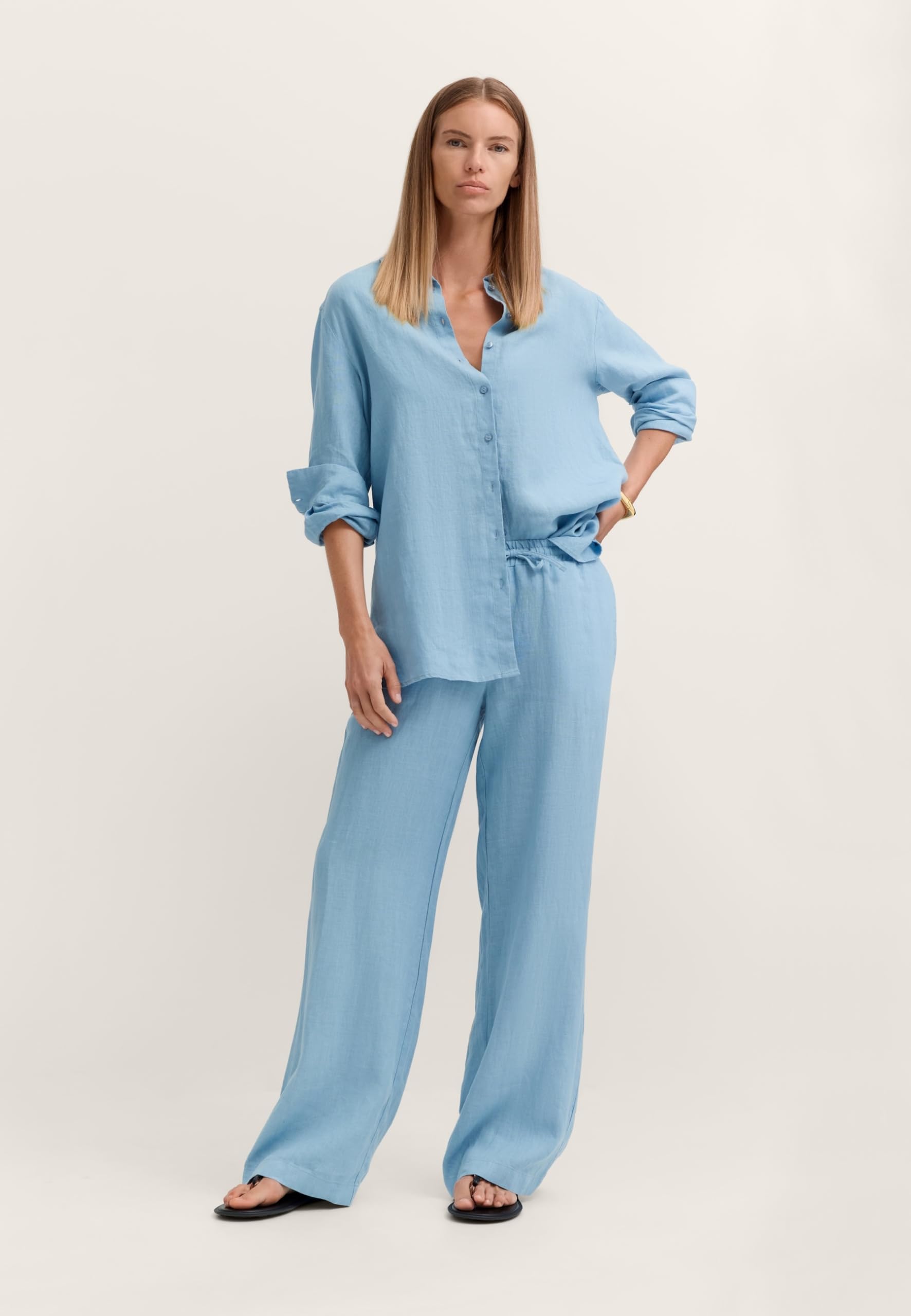 bugatti Damen Leinenhose W2337-13034 | Modern Fit mit entspannter Bundlösung