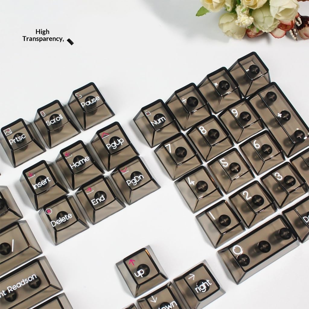 Tastiere Meccaniche Keycaps Profilo Originale 132Keys Cristallo Russo Trasparenti PC Keysaps per 61/68/87/98/104/108
