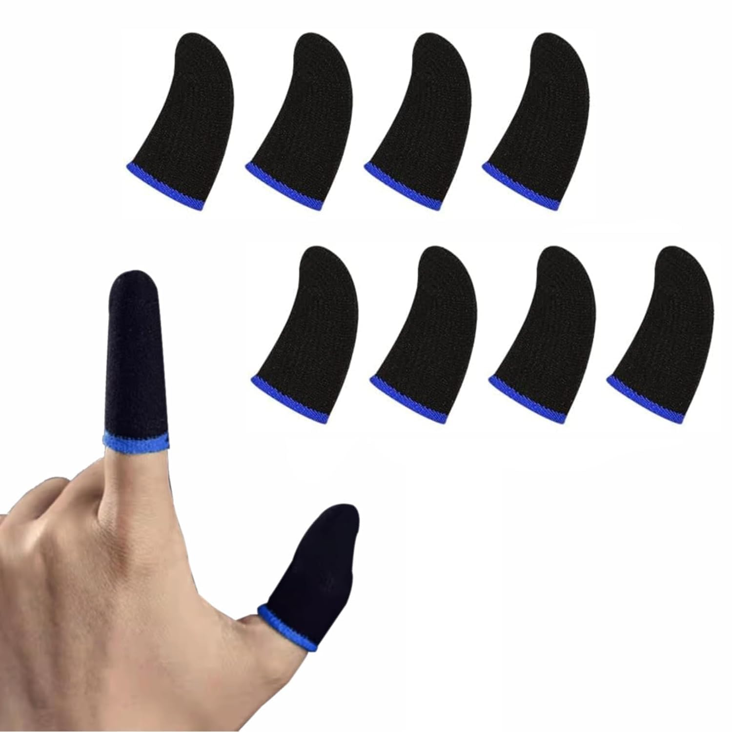 Pubg Anti-Slip Thumb Sleeve, Slip-Proof Sweat-Proof Professional Touch Screen Thumbs Finger Sleeve for Pubg Mobile Phone Game, Garena FreFire, COD Mobile, Asphalt etc (4 Pair - 8 Peices)-image-17