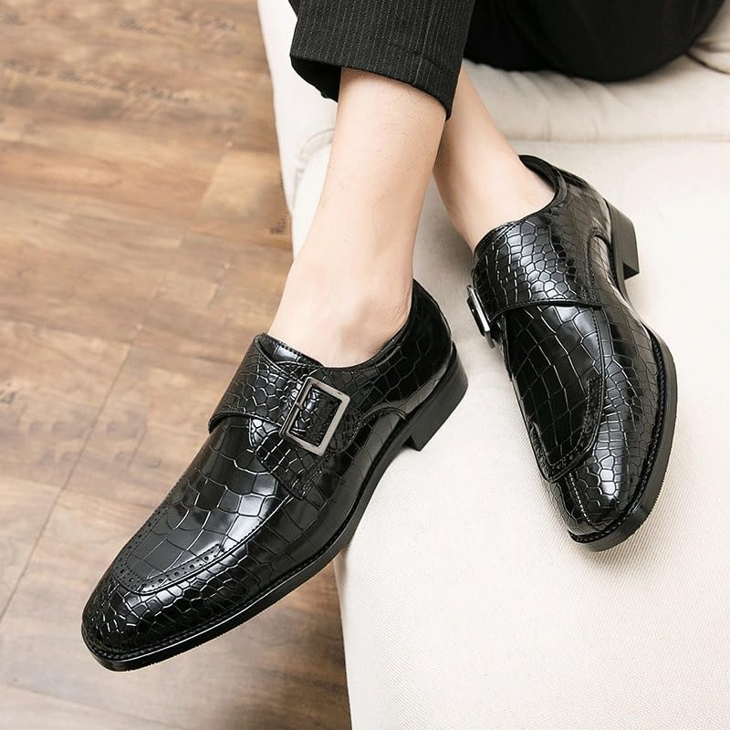 Men's Monk Formal Shoes Dress Oxford Anti-Slip Non Slip Resistant Office Business Slip On Evening Faux Leather Pointed Toe2