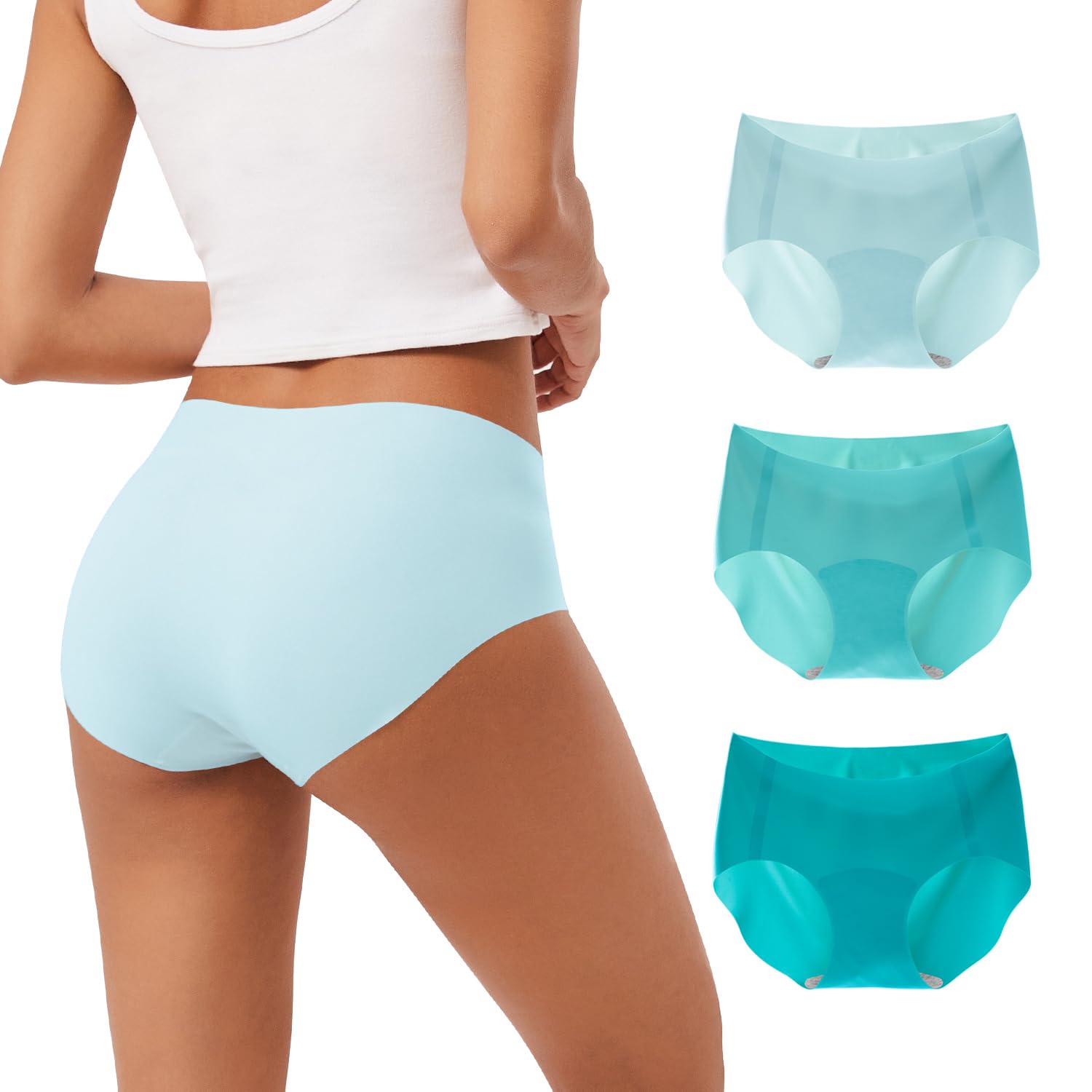 INNERSY Unterhosen Damen Nahtlos Polyamid Seamless Slips Stretch Unsichtbare Unterwäsche 3er Pack