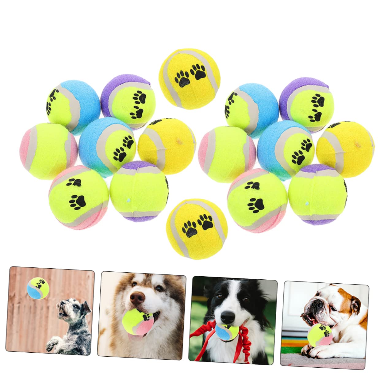 Yardwe 16stücke Hundeball Aus Gummimaterial Bissfester Apportierball Für Kleine Und Mittelgroße Hunde Spielbares Hundespielzeug Für Drinnen Und Draußen Geeignet Als Kauspielzeug Für Welpe