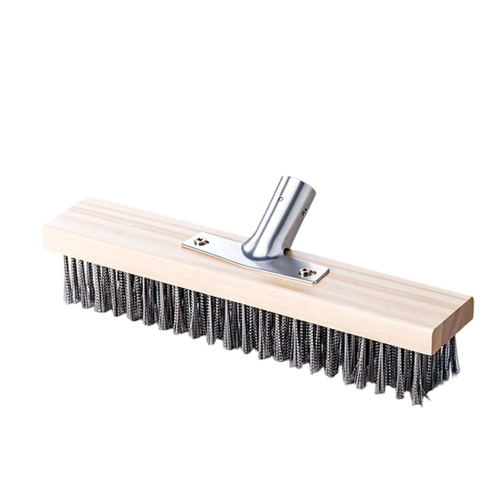 Oxxggkao Deck Scrub Brush Ground Scrubber Wood Handle and Aggressive Wire Bristles for Concrete, Grout, Garage, Patio Stain Removal Scrub Brush