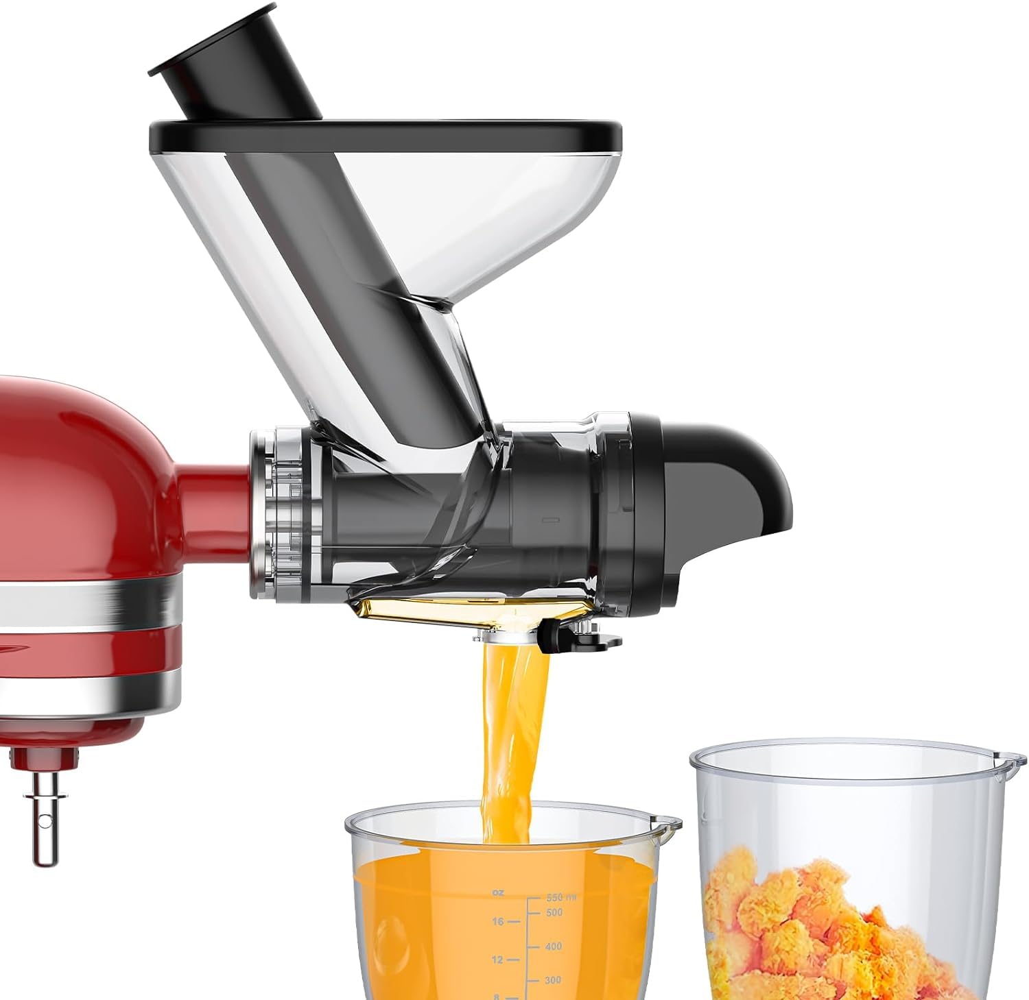 TPGSING Fixation pour presse-agrumes à mastication pour KitchenAid Mixer, séparation des résidus de jus, presse-agrumes pour KitchenAid, Attachement pour Kitchen Aid centrifugeuse lente avec putter