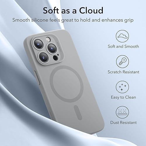 Vista 46 de ESR Funda para iPhone 15 Pro Max, compatible con MagSafe, de grado militar, negro transparente