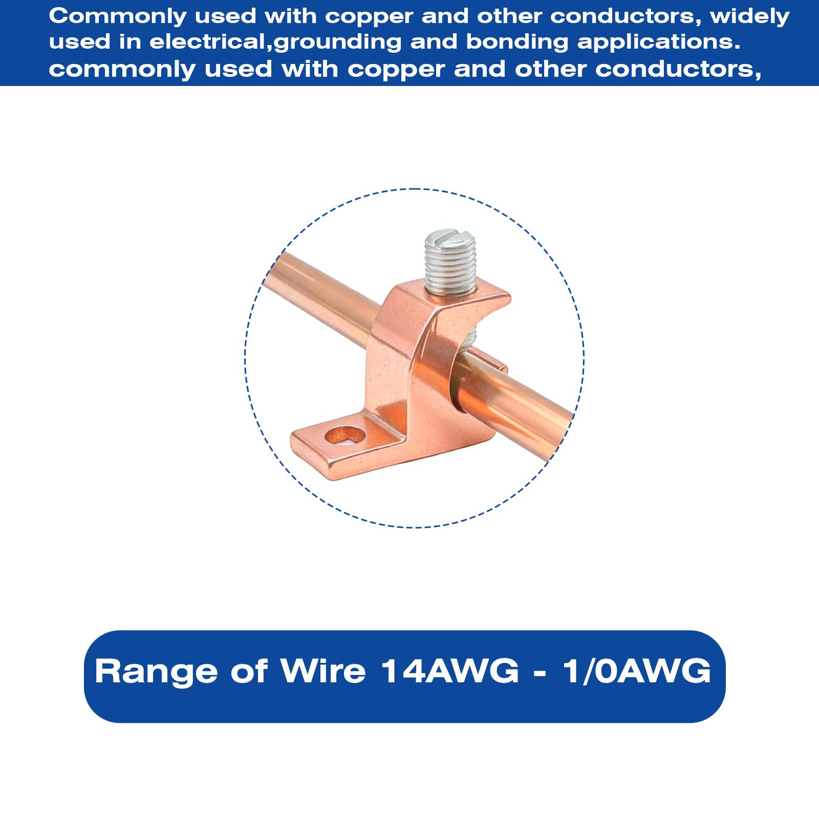 Łącznik do basenu z powłoką ze stopu miedzi i aluminium, złącze uziemiające (10 sztuk, Lay-in-Lug1/0-14 AWG)