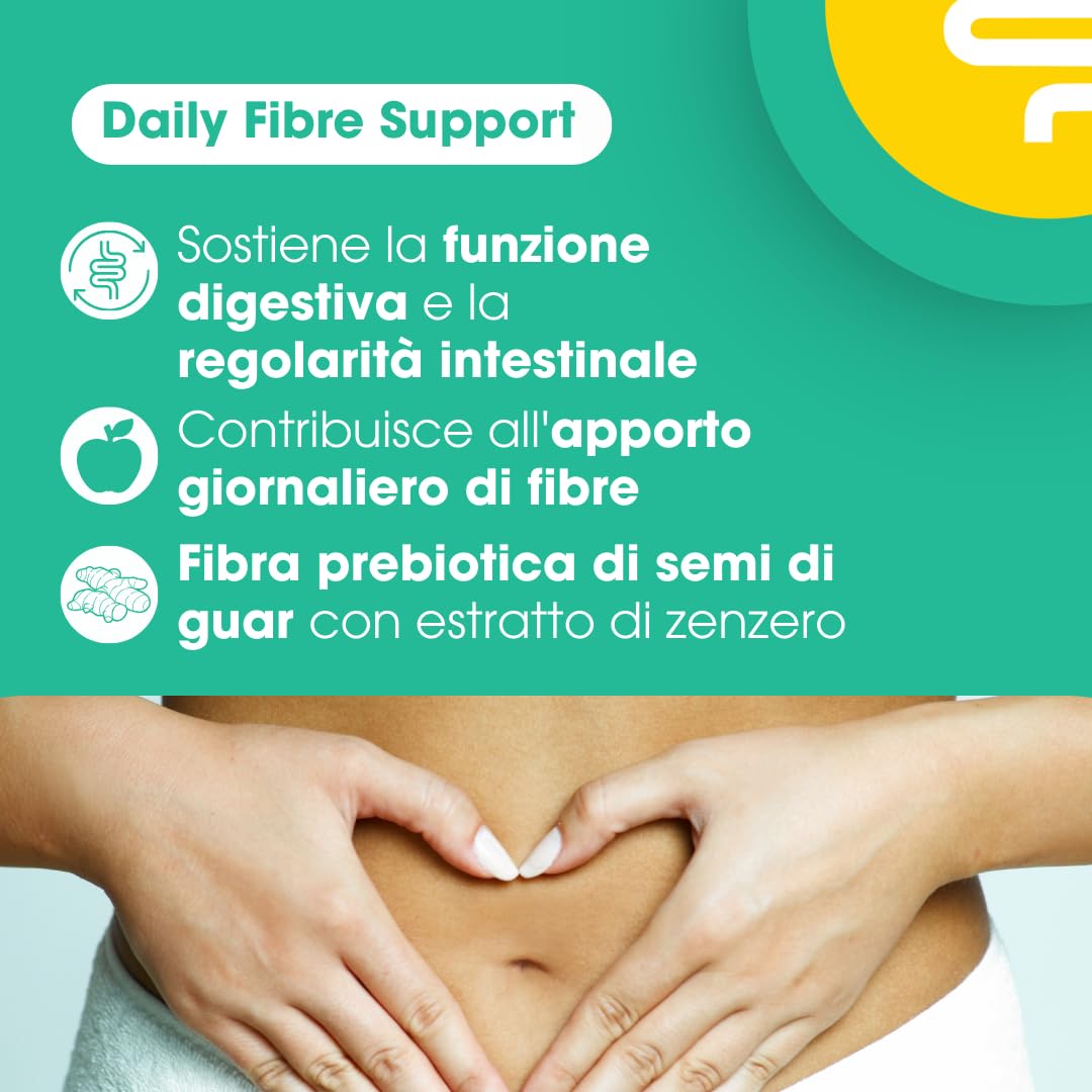 Intoleran Daily Fibre Support - 175 gram di Farina di Guar e Estratto di Zenzero | Per integrare l'assunzione giornaliera di fibre e supportare la funzione intestinale | 100% solubile | Low FODMAP