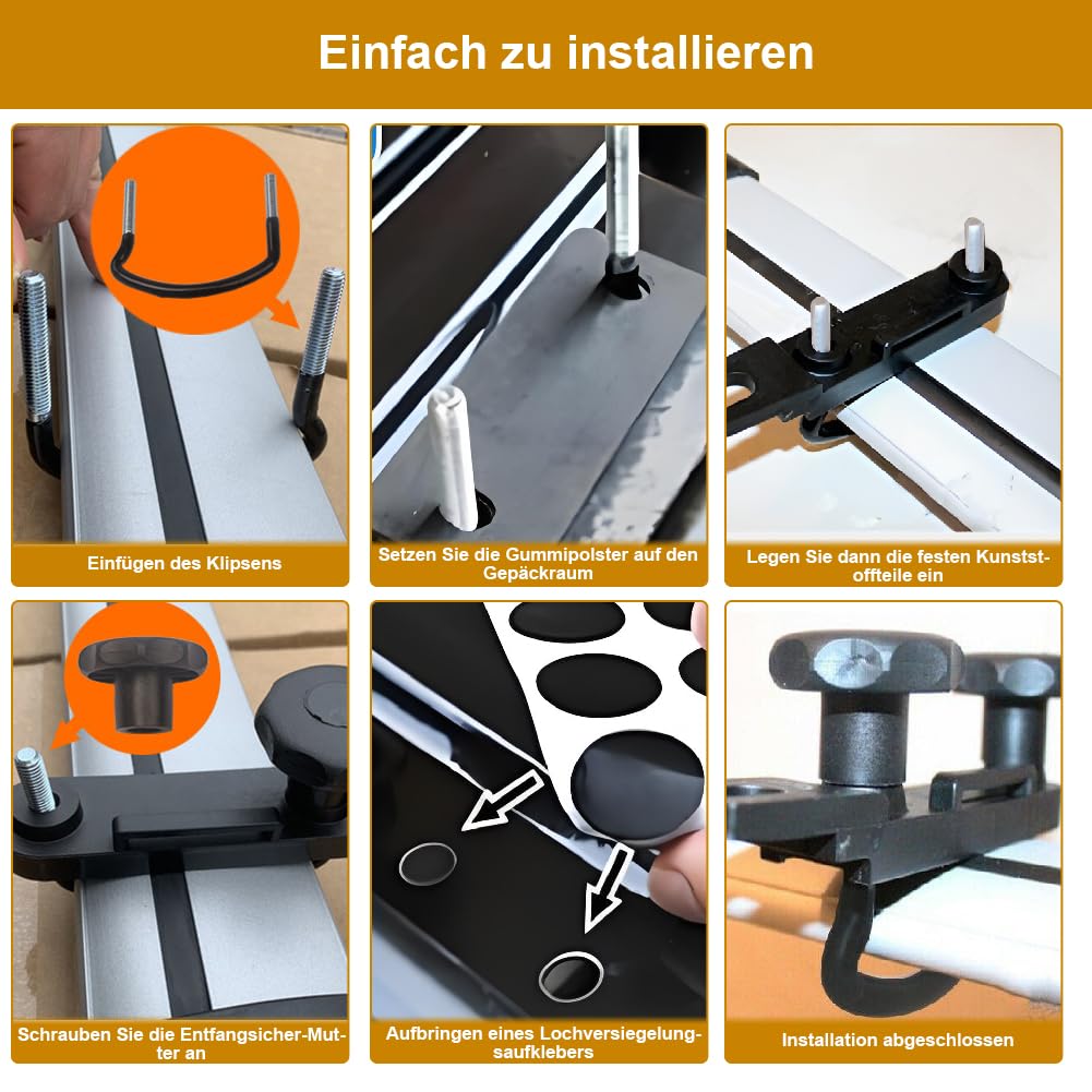 Supporto per box da tetto a U, 4 set di supporti per box da tetto, fissaggio a U staffa universale per box da tetto auto, supporto universale per box da tetto.